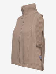 Just Female - Gorm zip vest - stickade västar - taupe - 2