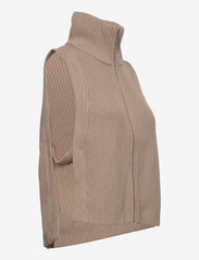 Just Female - Gorm zip vest - knitted vests - taupe - 3
