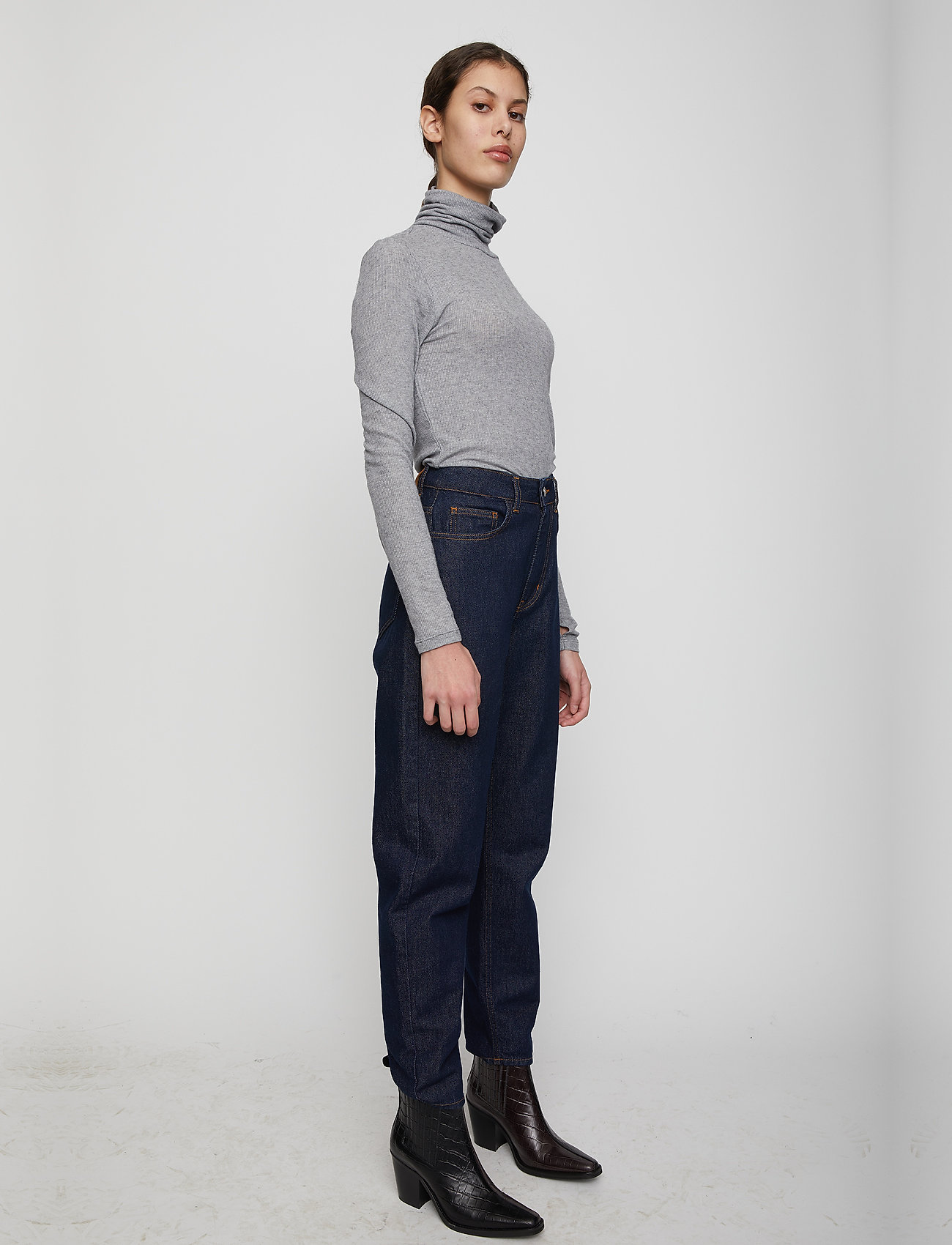 Just Female - Millie ls rollneck melange - grey melange - 3