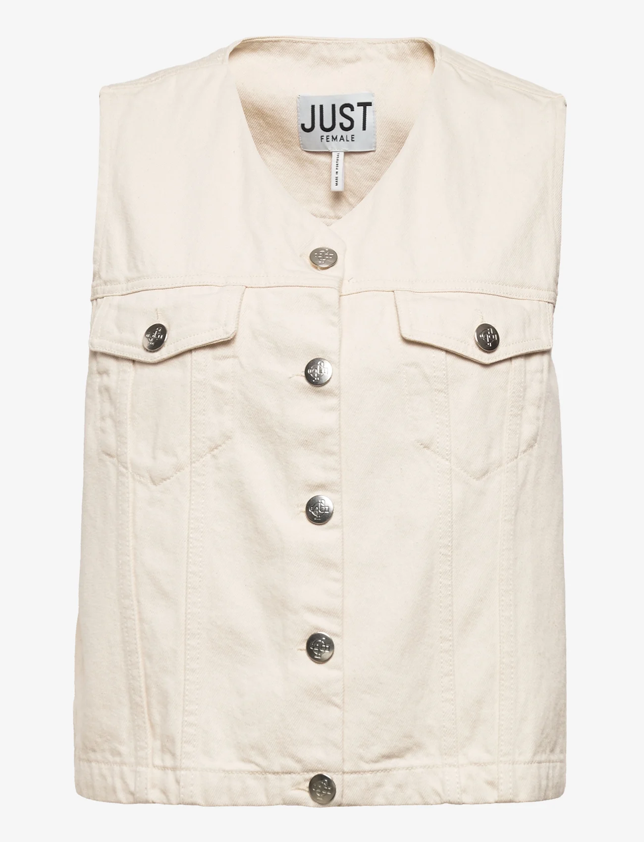 Just Female - Bright vest 0111 - jeansvästar - off white - 0
