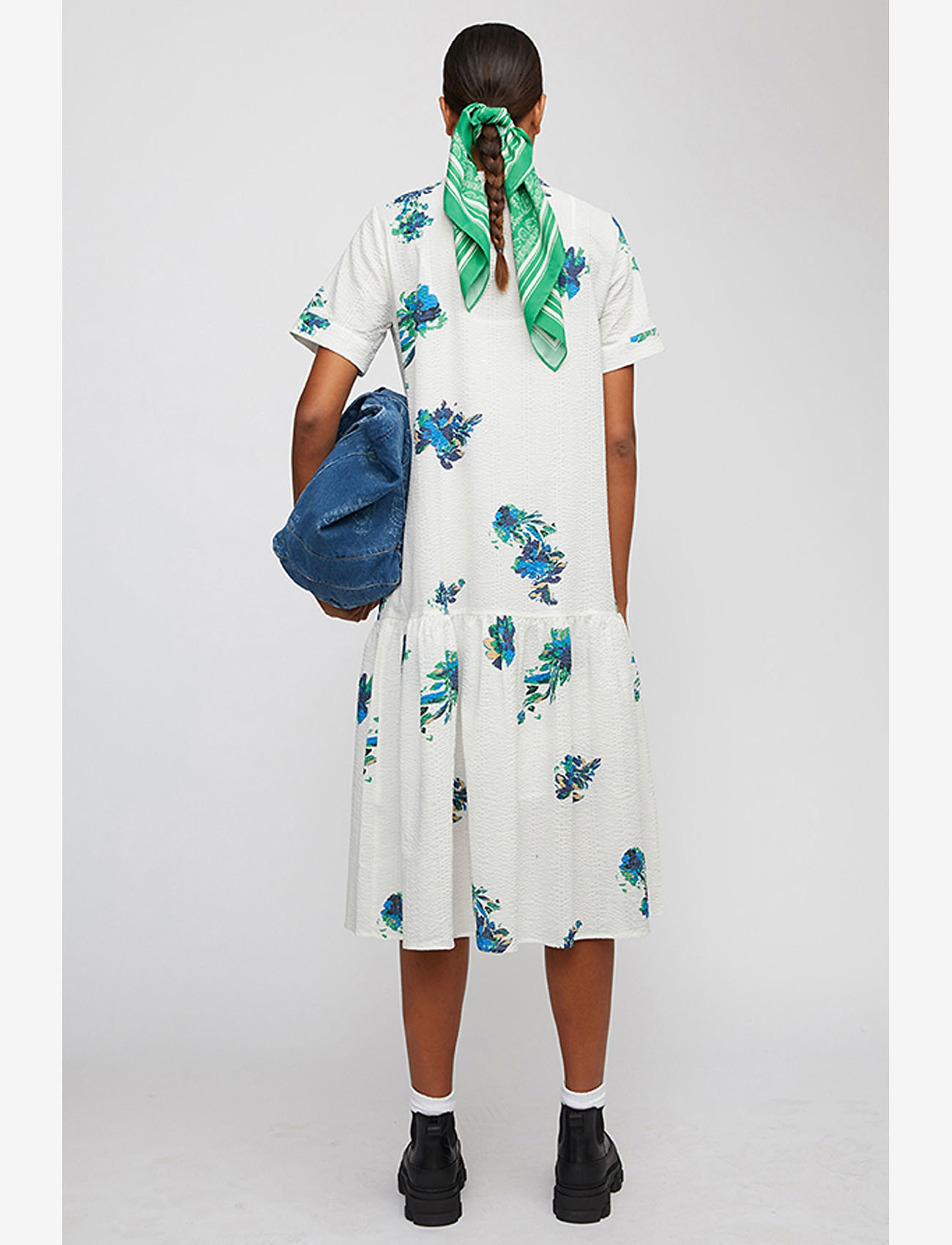 Just Female - Mandy placket dress - paint art white - 4
