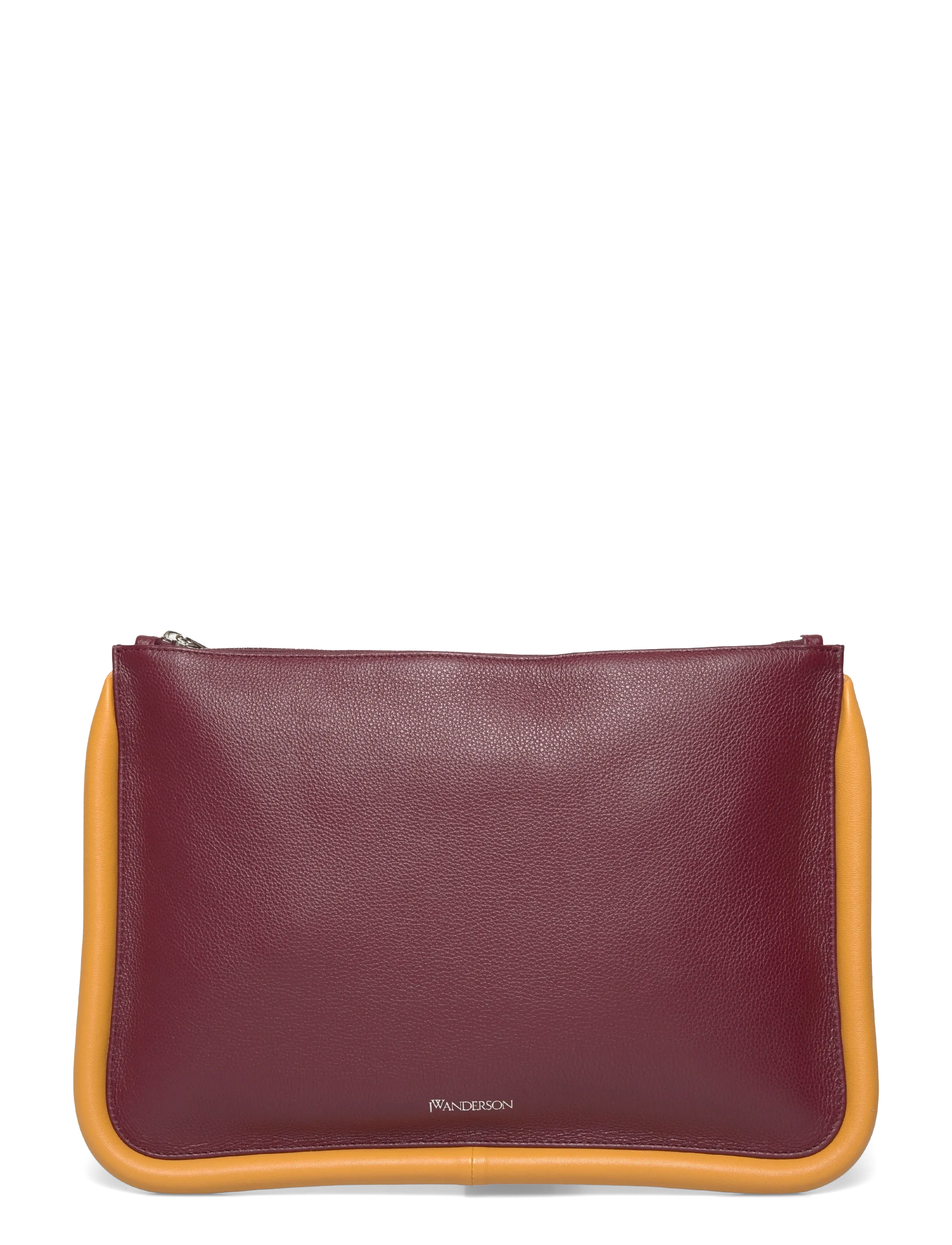 JW Anderson Large Bumper Leather Pouch - Trendy tassen - BROWN / burgundy