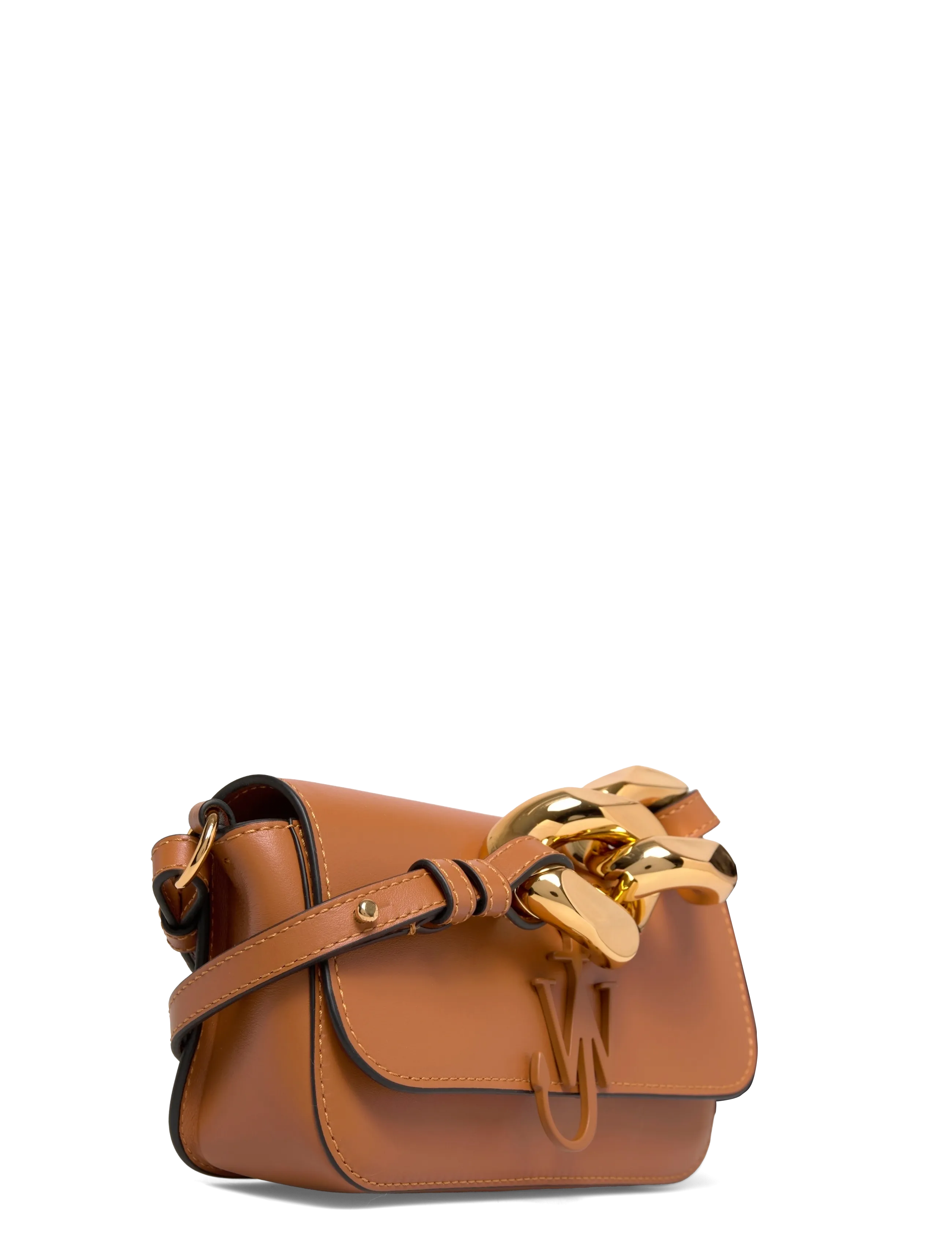 JW Anderson - Chain Anchor Baguette Leather handbag - sacs à bandoulière - brown - 2