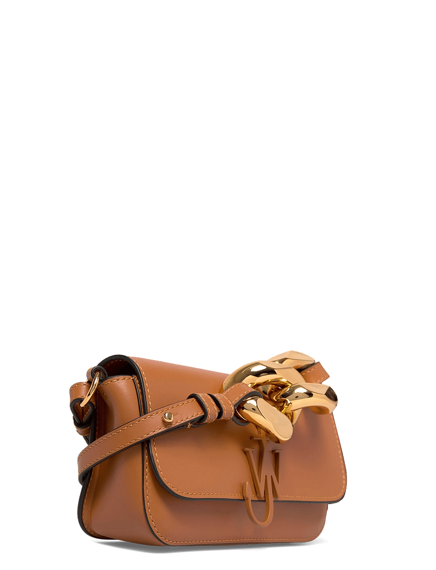 JW Anderson - Chain Anchor Baguette Leather handbag - laukut - brown - 2