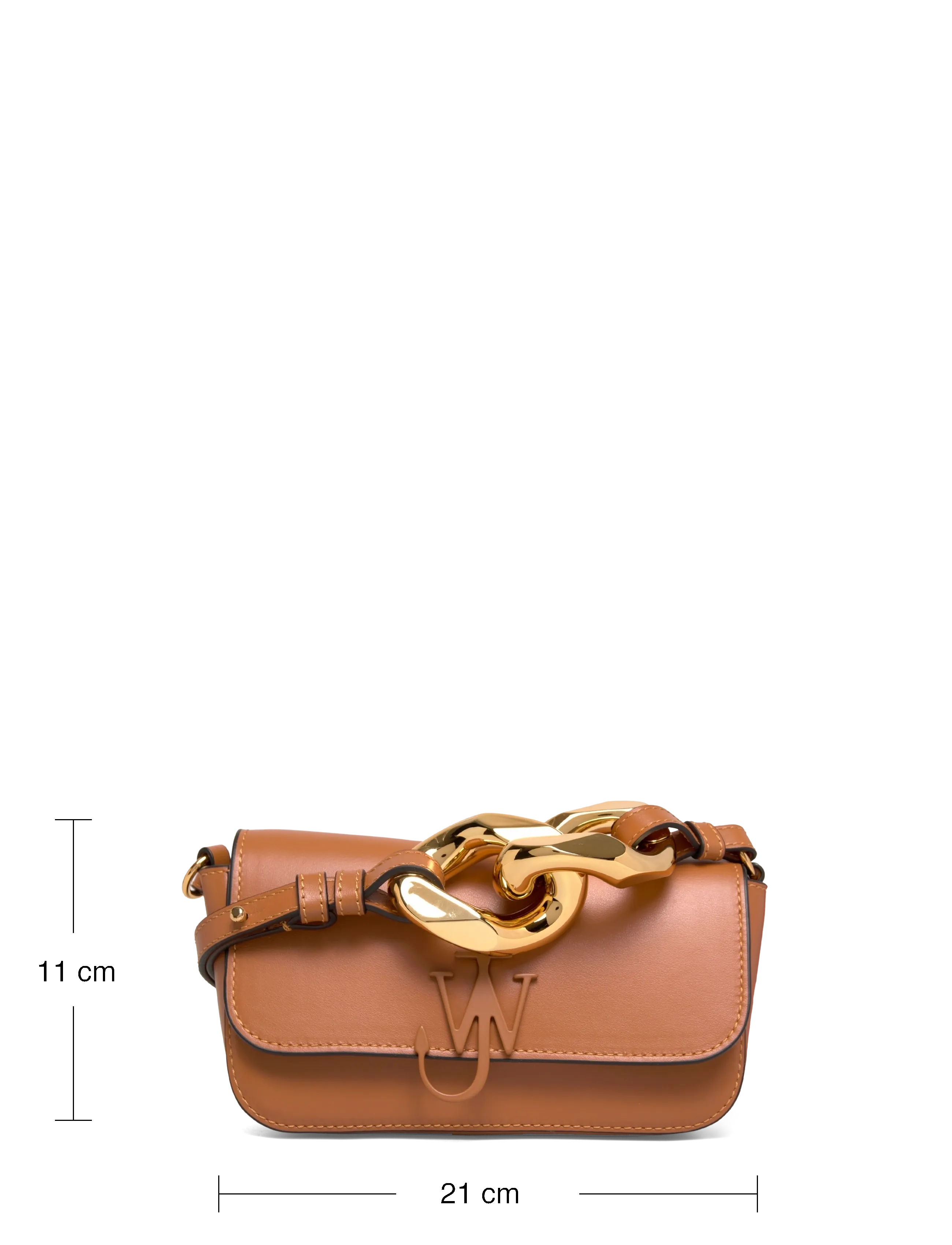JW Anderson - Chain Anchor Baguette Leather handbag - sacs à bandoulière - brown - 3