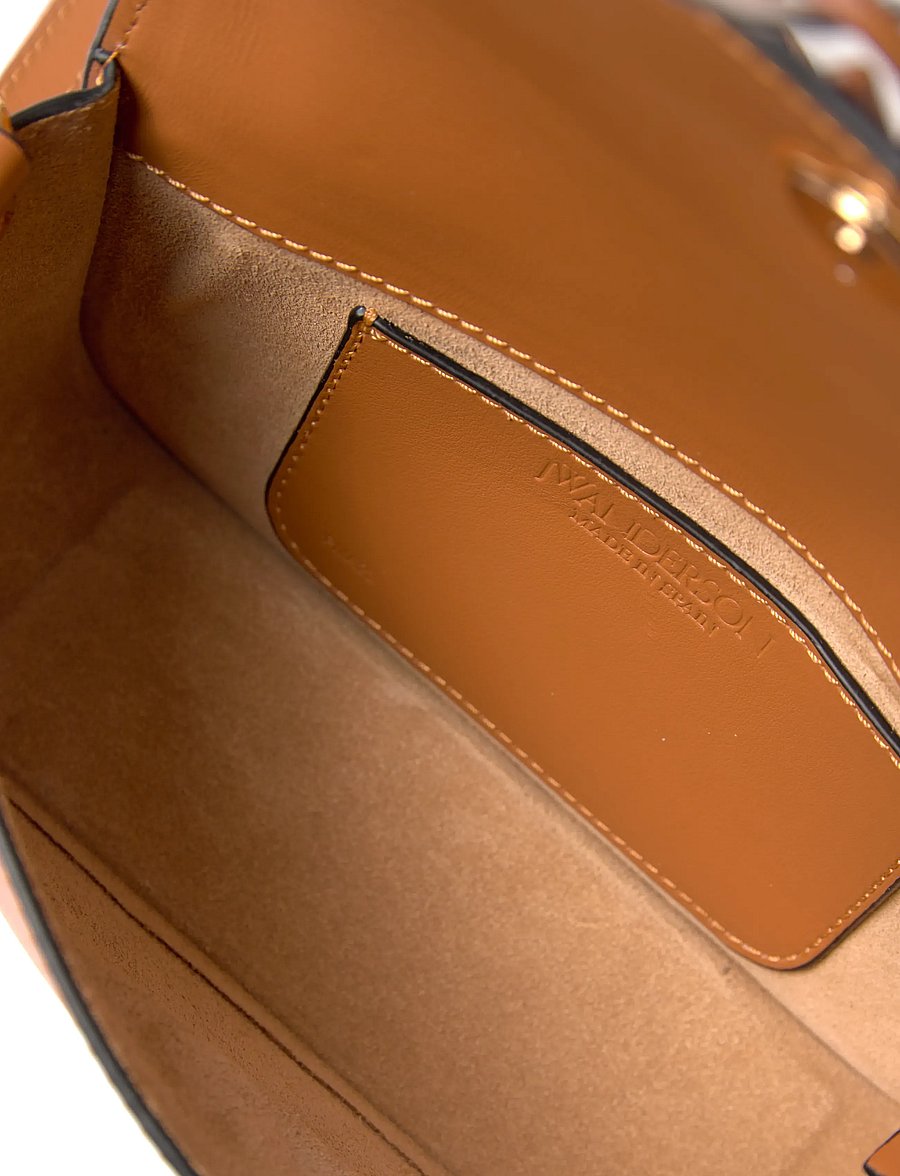 JW Anderson - Chain Anchor Baguette Leather handbag - laukut - brown - 4