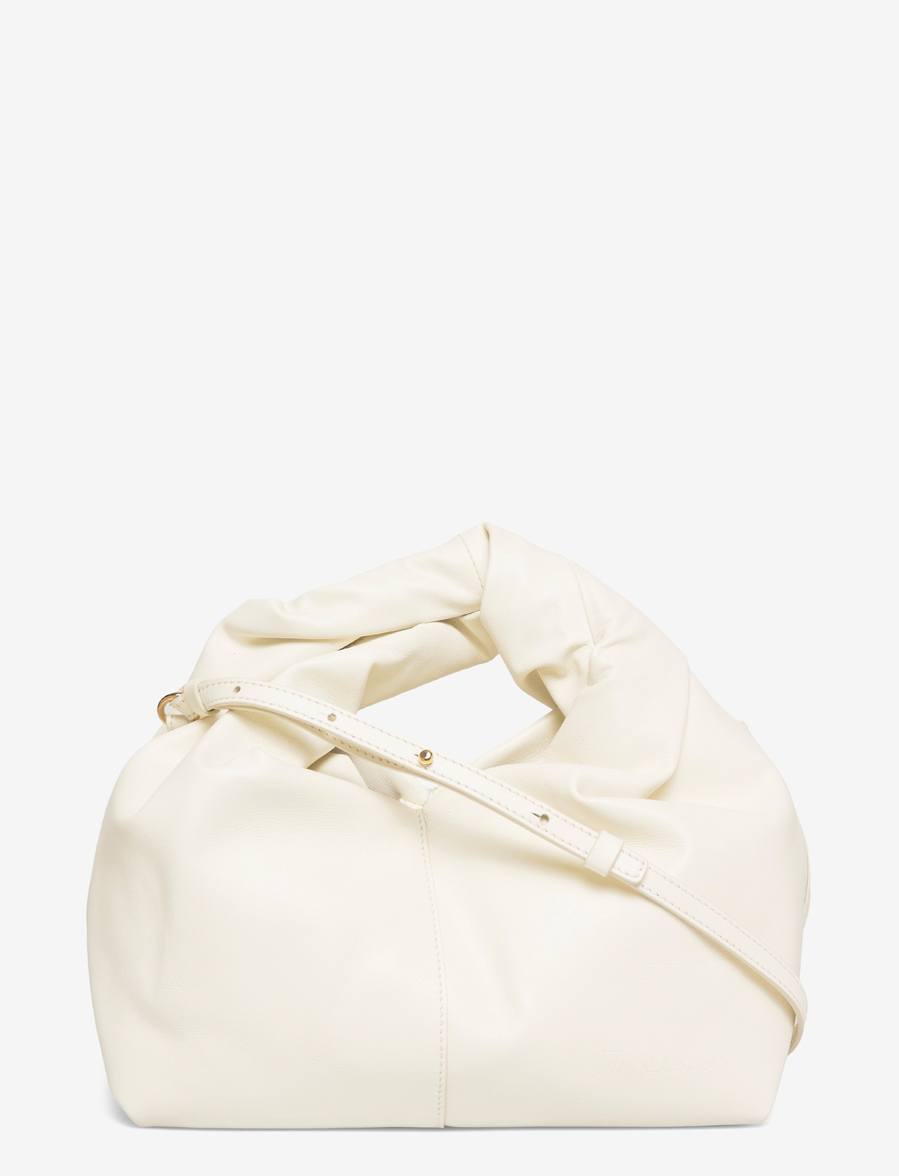 JW Anderson - Midi Twister Leather Tote Bag - tote bags - white - 0