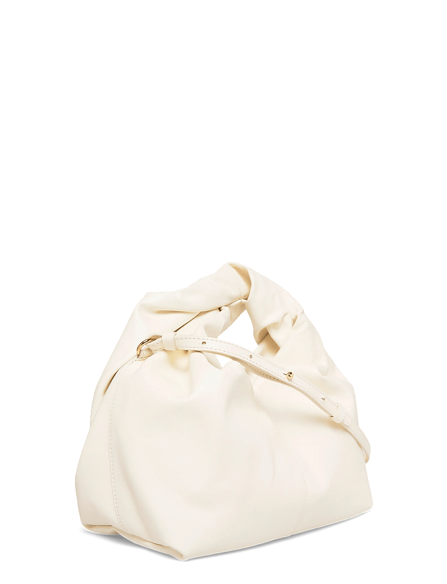 JW Anderson - Midi Twister Leather Tote Bag - konfirmationstøj - white - 2