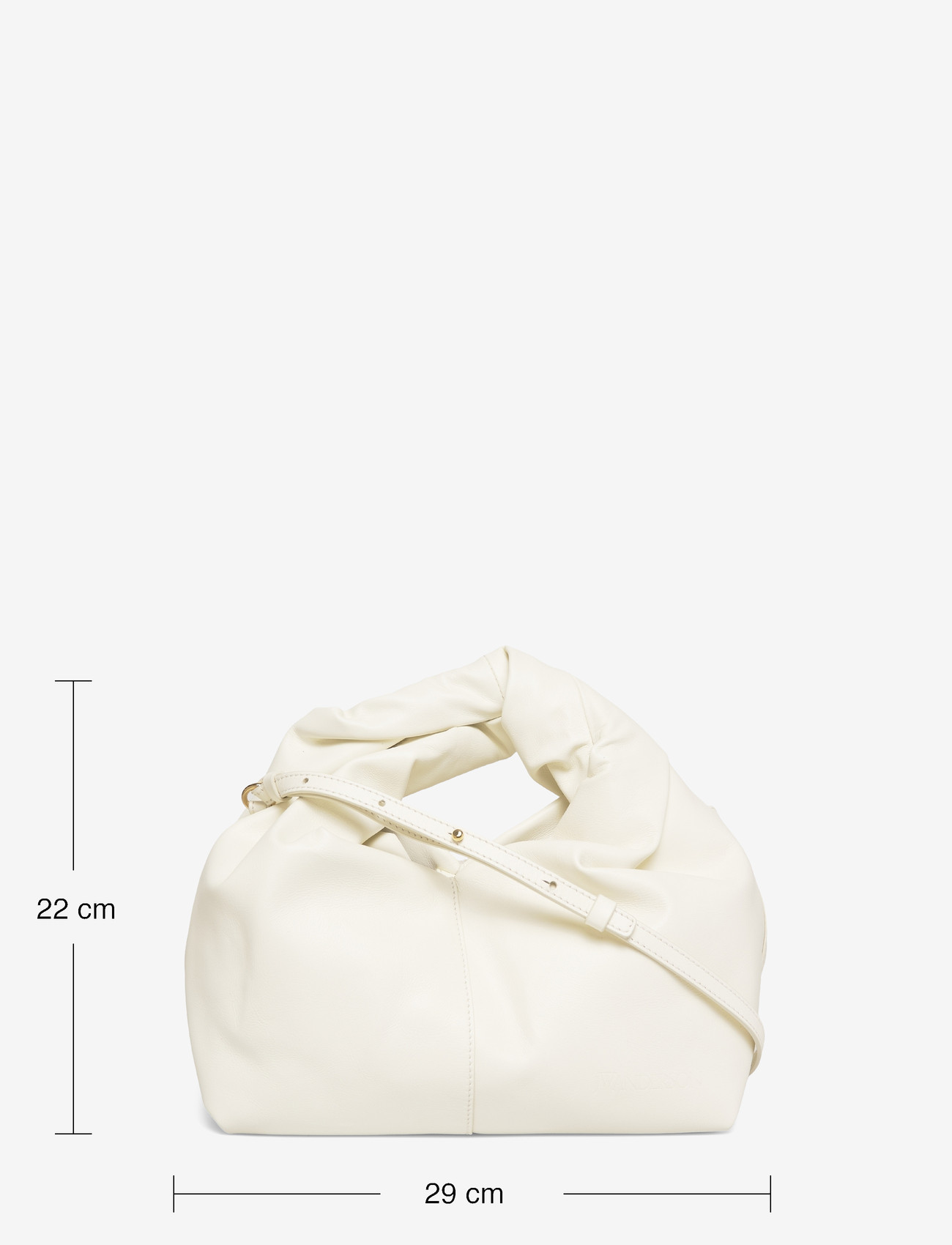JW Anderson - Midi Twister Leather Tote Bag - tote bags - white - 3