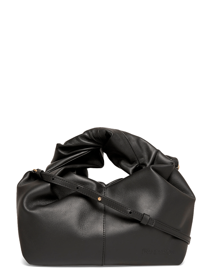 JW Anderson - Mini Twister leather Hobo Bag - henkeltaschen - black - 0