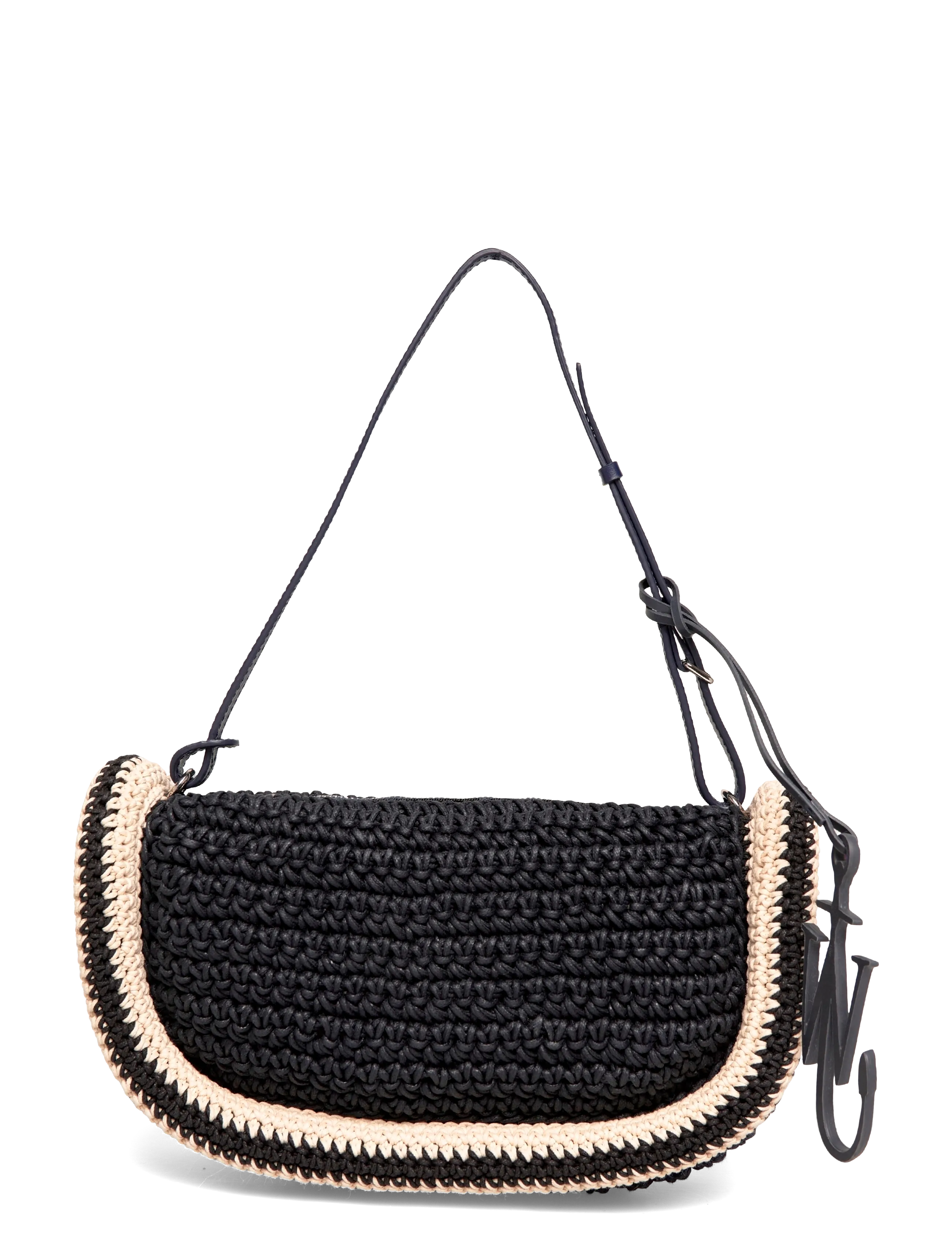 JW Anderson Bumper-15 Shoulder Bag, Kvinder, Hæklet Skuldertaske, Navy, Str: ONE SIZE