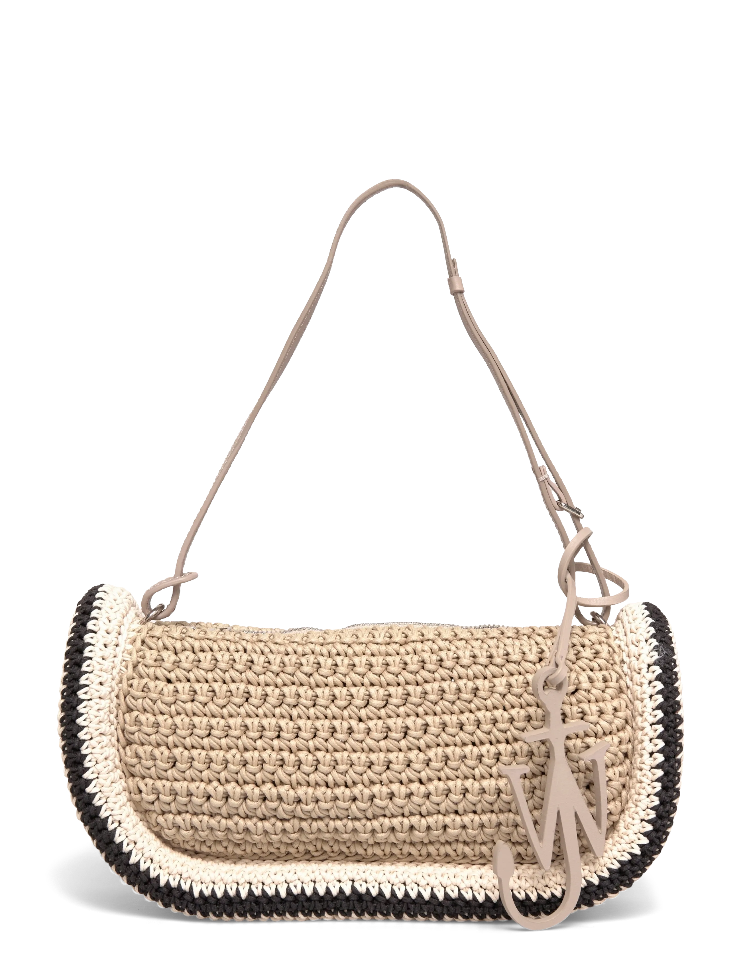 JW Anderson Bumper-15 Shoulder Bag, Hæklet Bumper Skuldertaske, Beige, Str: ONE SIZE