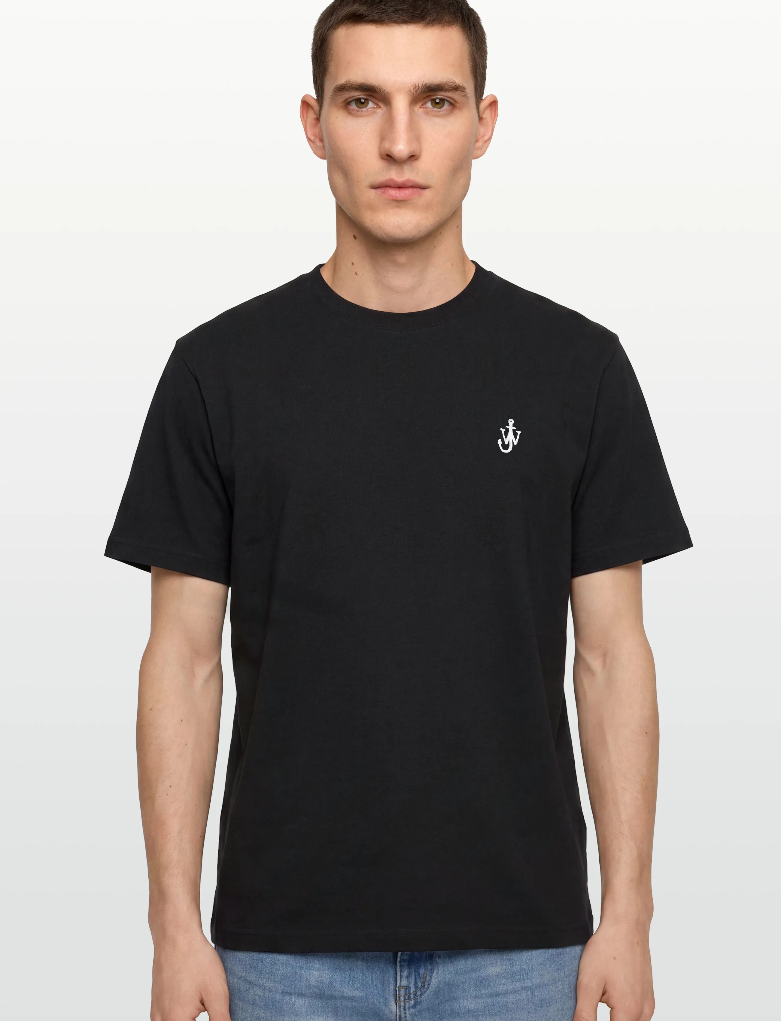 JW Anderson - Anchor Embroidery T-Shirt - kortærmede t-shirts - black - 3