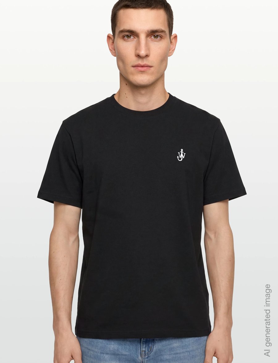 JW Anderson - Anchor Embroidery T-Shirt - lühikeste varrukatega t-särgid - black - 3