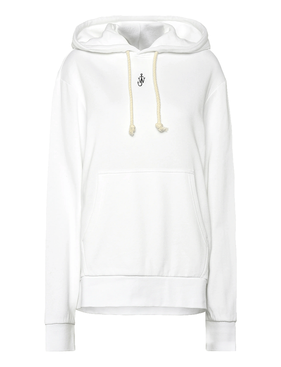 JW Anderson - Anchor-embroidered Hoodie - sweatshirts et sweats à capuche - white - 1