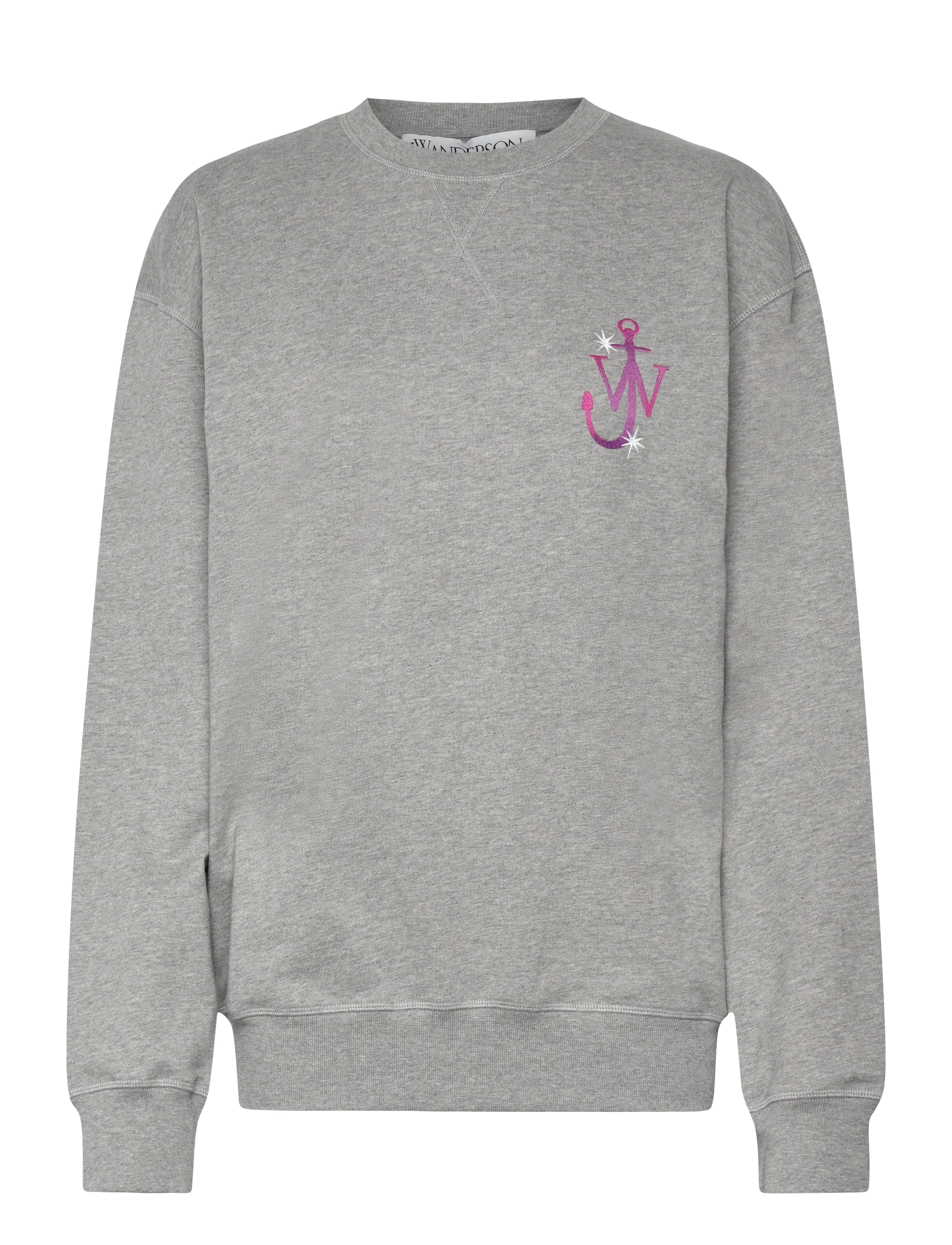 JW Anderson Melange Grey Cotton Oversize Sweatshirt - Svetarit - GREY / grey