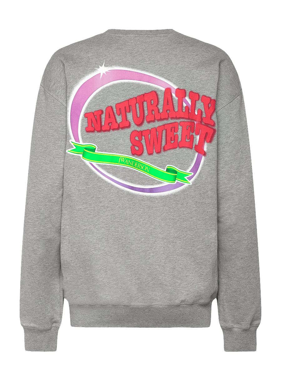 JW Anderson - Melange Grey Cotton Oversize Sweatshirt - sweatshirts & hoodies - grey - 1