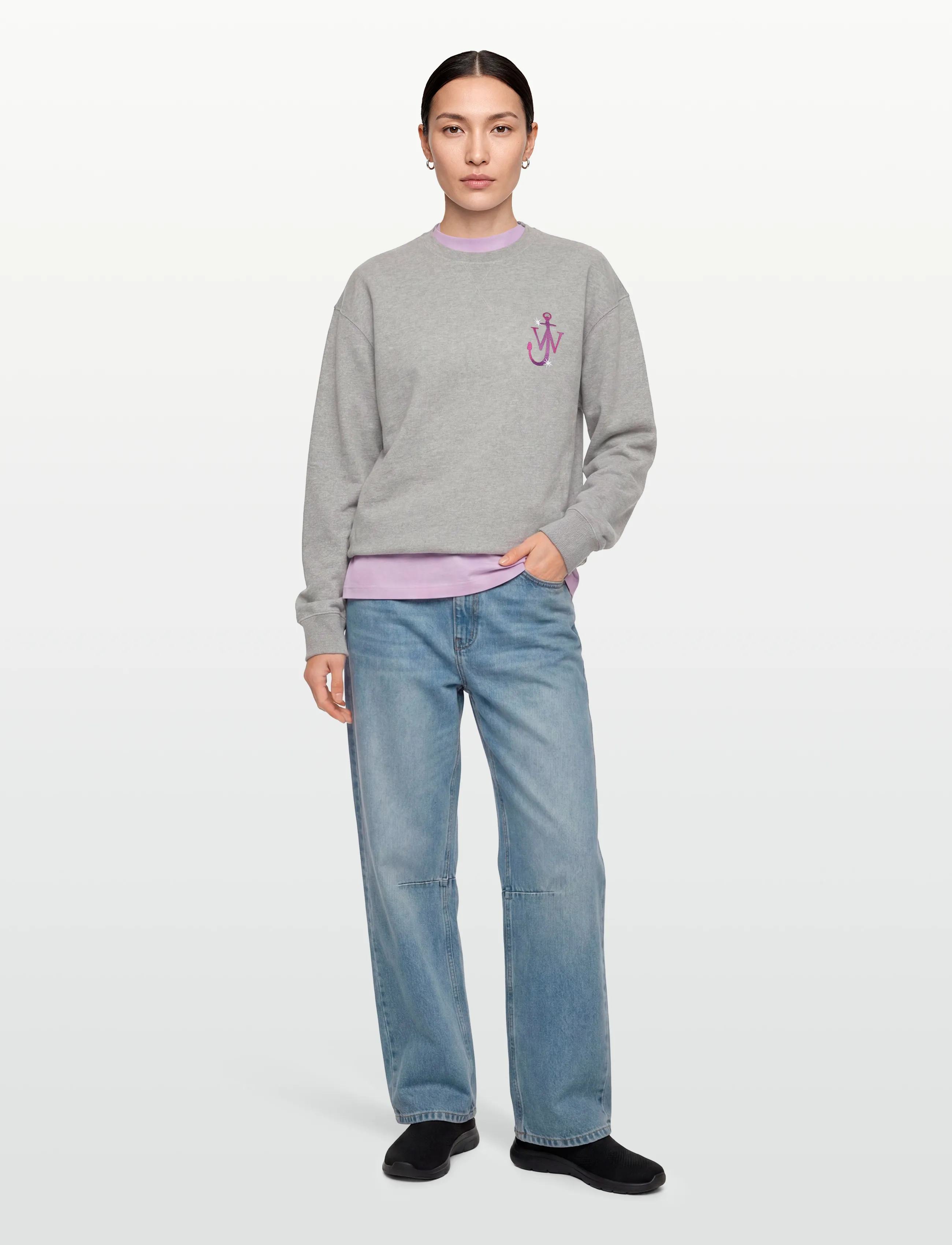 Melange Grey Cotton Oversize Sweatshirt 3