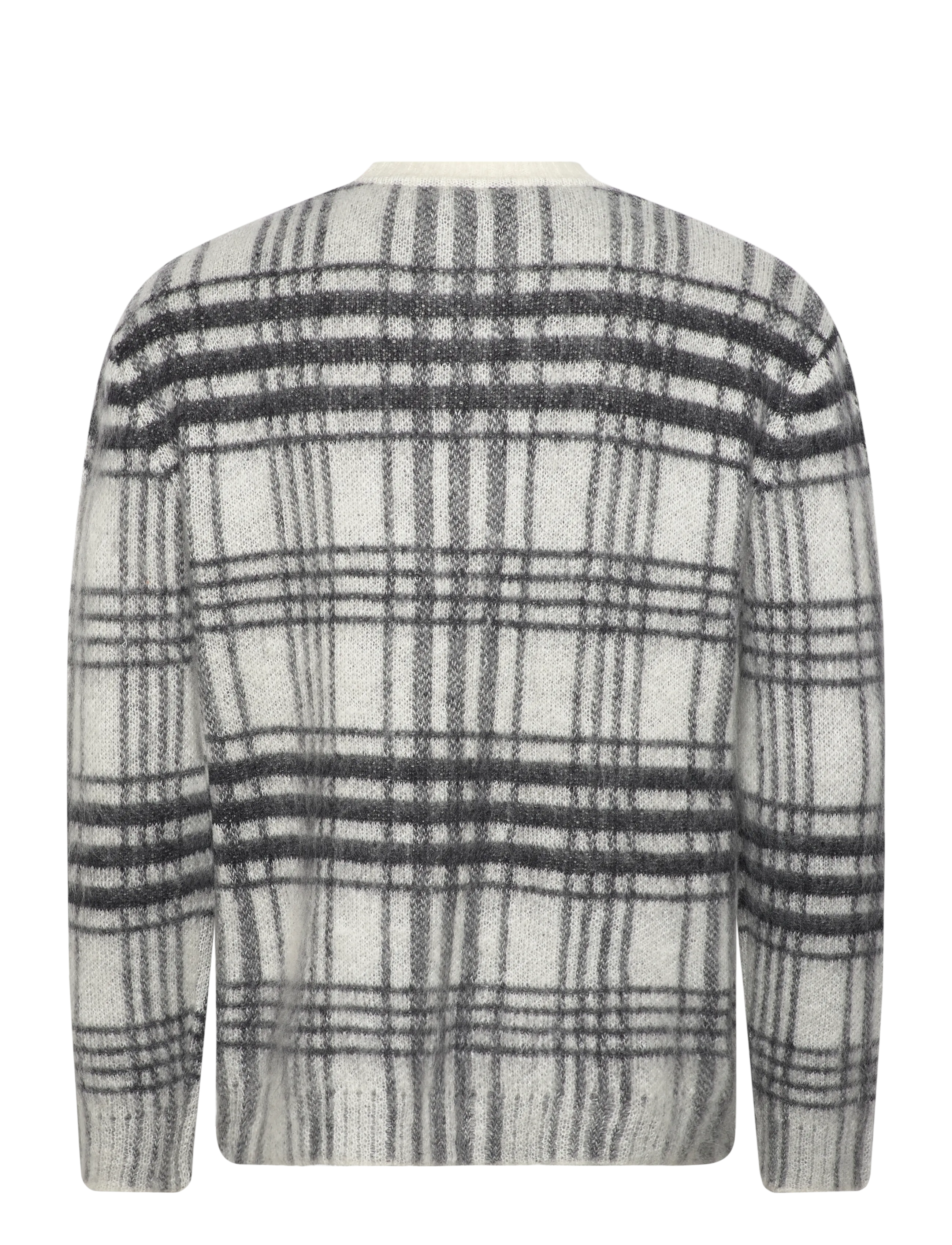 JW Anderson - Tartan Check Sweater - adījumi ar apaļu kakla izgriezumu - grey - 1