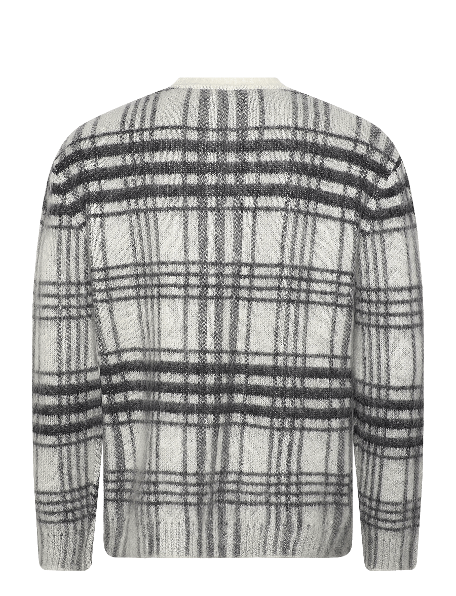 JW Anderson - Tartan Check Sweater - Ümara kaelusega - grey - 1