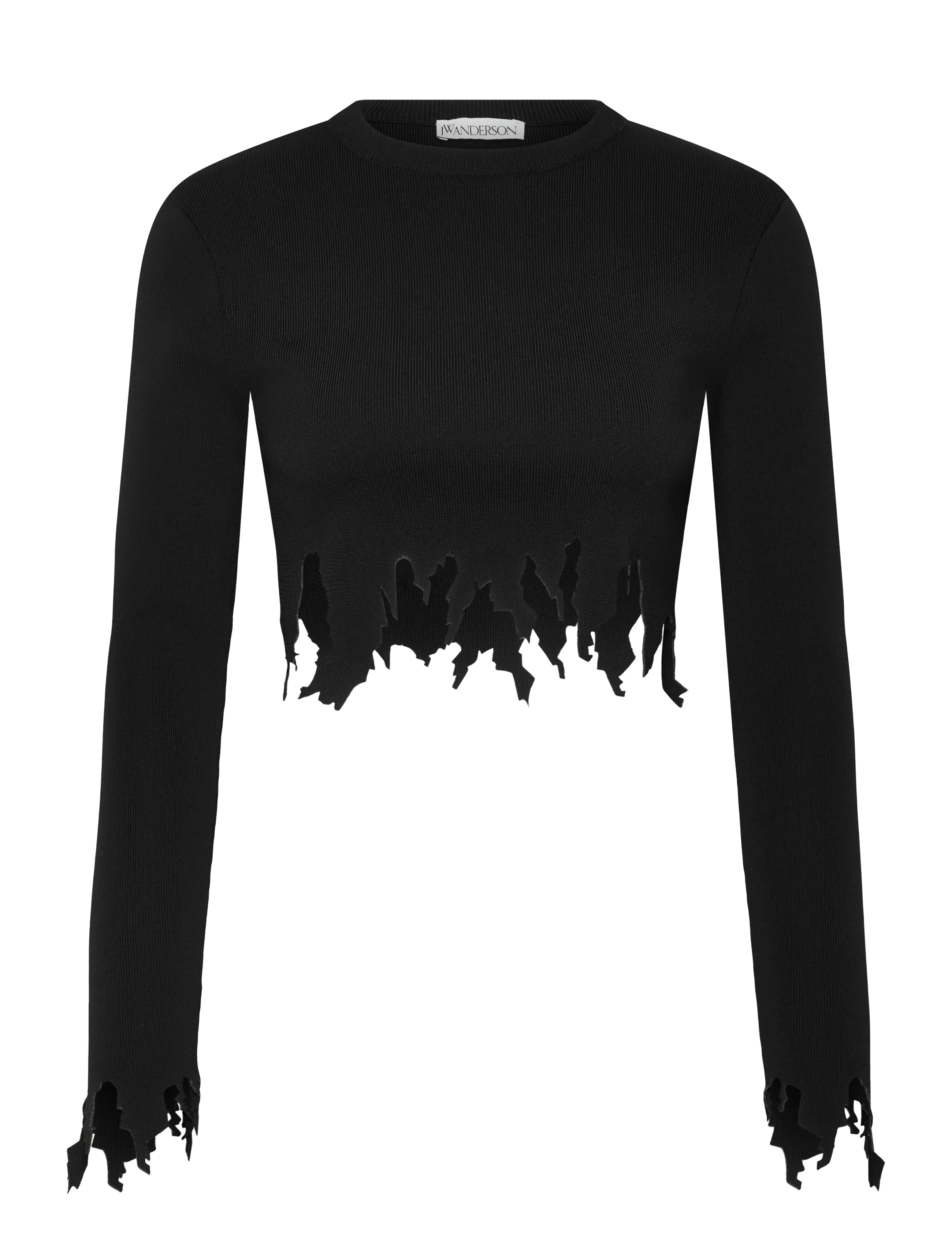 JW Anderson Lasercut Crop Top, M, Oberteile, Schwarz - Long-sleeved Frauen