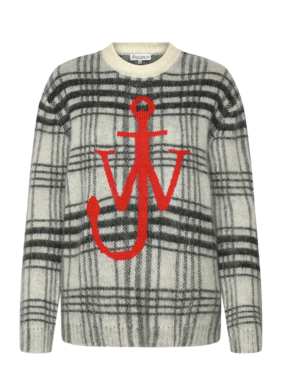 JW Anderson - Tartan Check Sweater - sviitrid - grey - 0