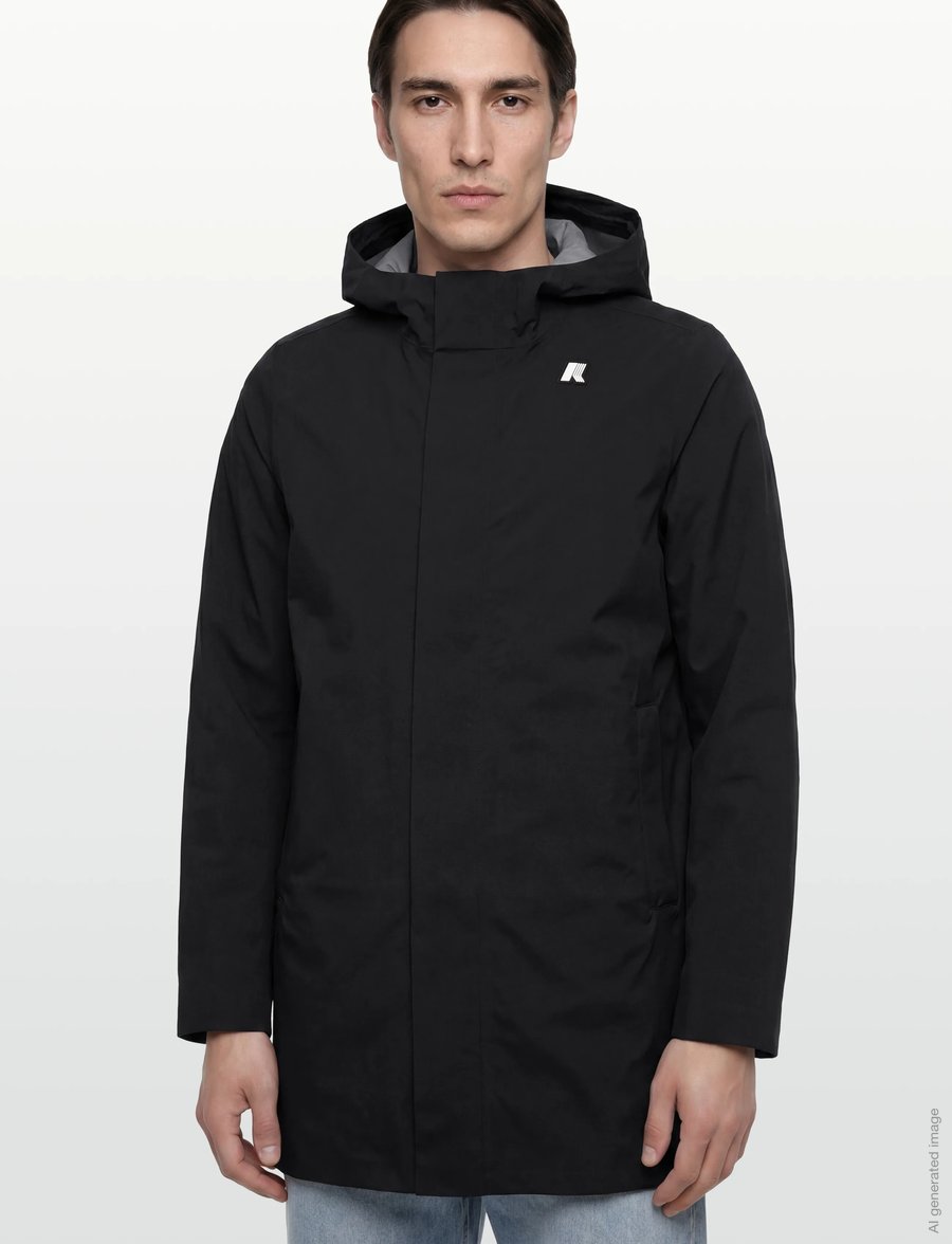 K-Way - TOMMY STRETCH 2L - cienkie płaszcze - black pure - 3