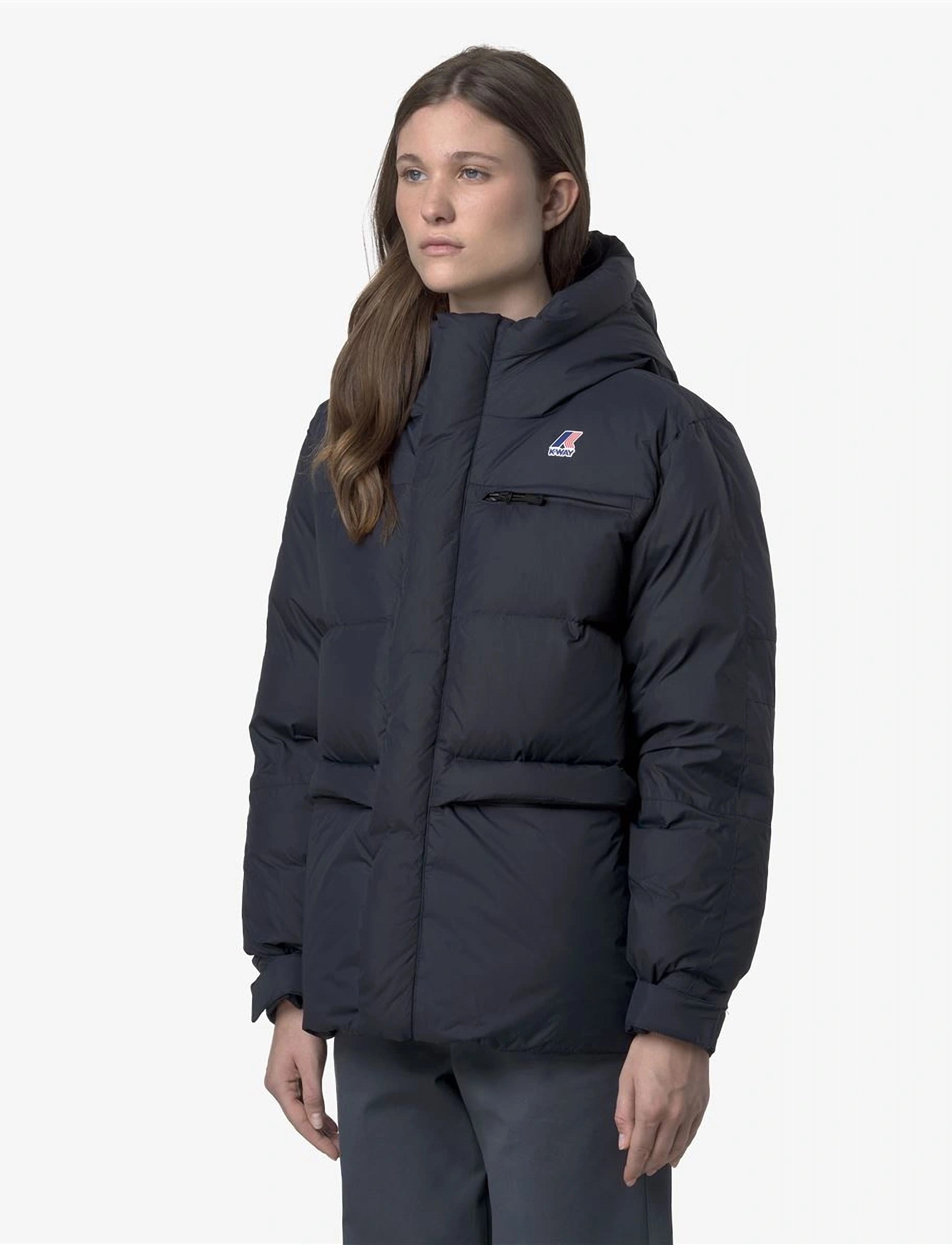K-Way Le Vrai 4.0 Aurele Heavy Warm, Mænd, Dunjakke Med Hætte, Navy, Str: XL