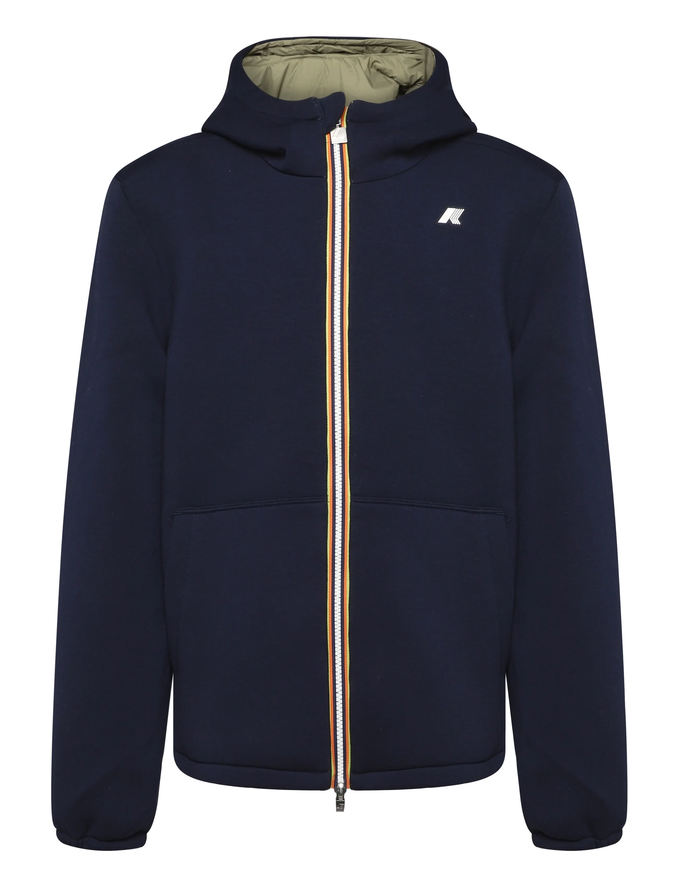 K-Way Jack Spacer Nylon Double (Reversible), Mænd, Vendbar Hættejakke, Navy, Str: XXL