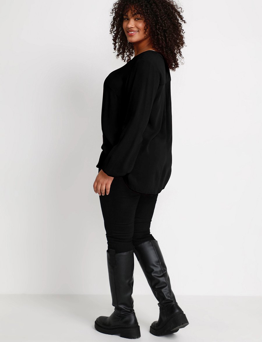 Kaffe Curve - KCami LS Blouse - pikkade varrukatega pluusid - black deep - 4