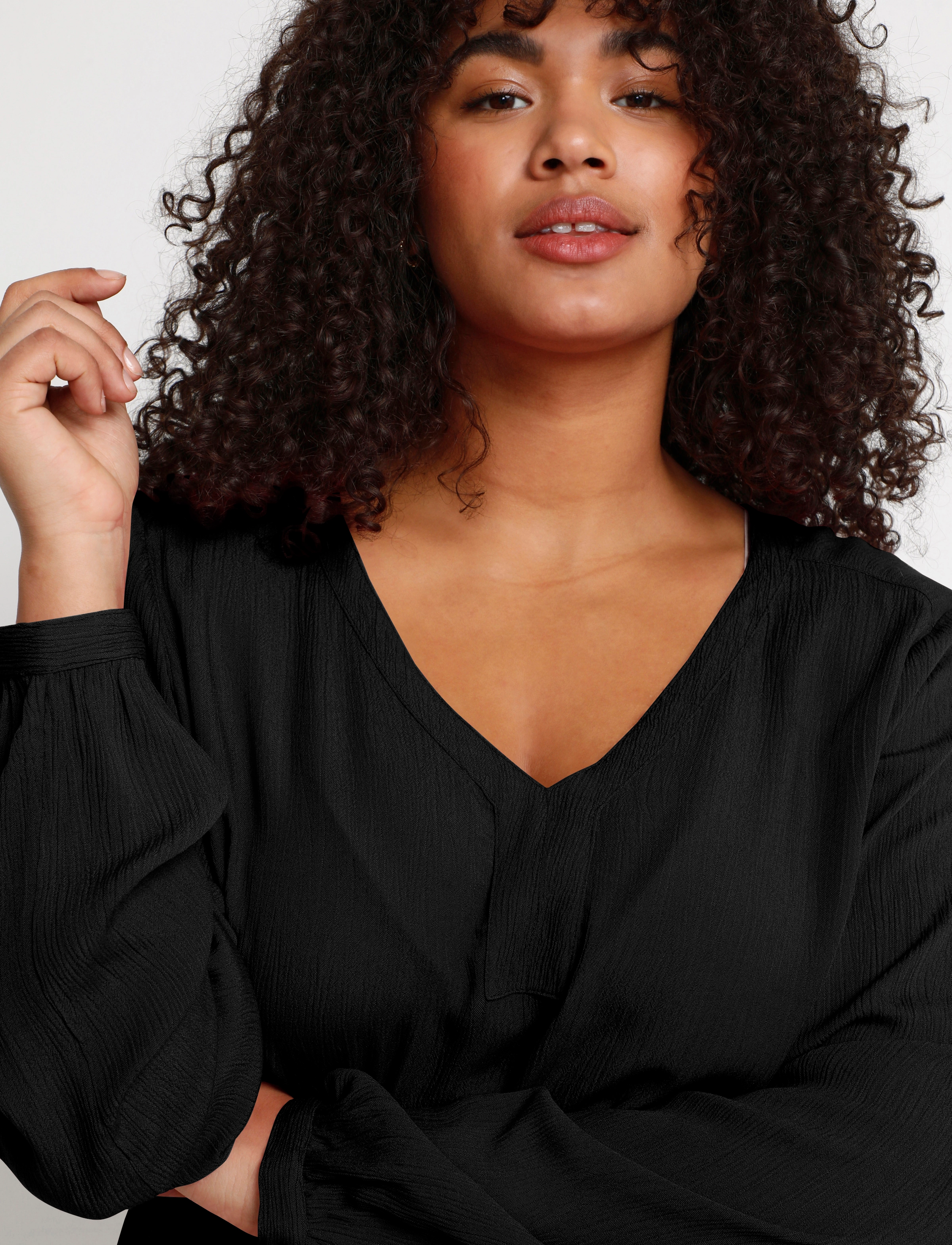 Kaffe Curve - KCami LS Blouse - langärmlige blusen - black deep - 5