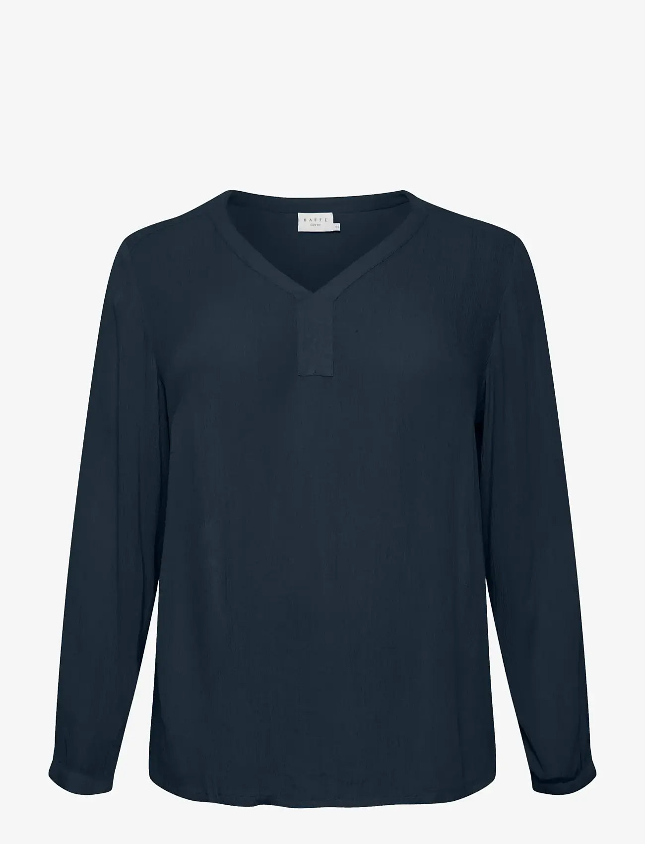 Kaffe Curve - KCami LS Blouse - langærmede bluser - midnight marine - 1