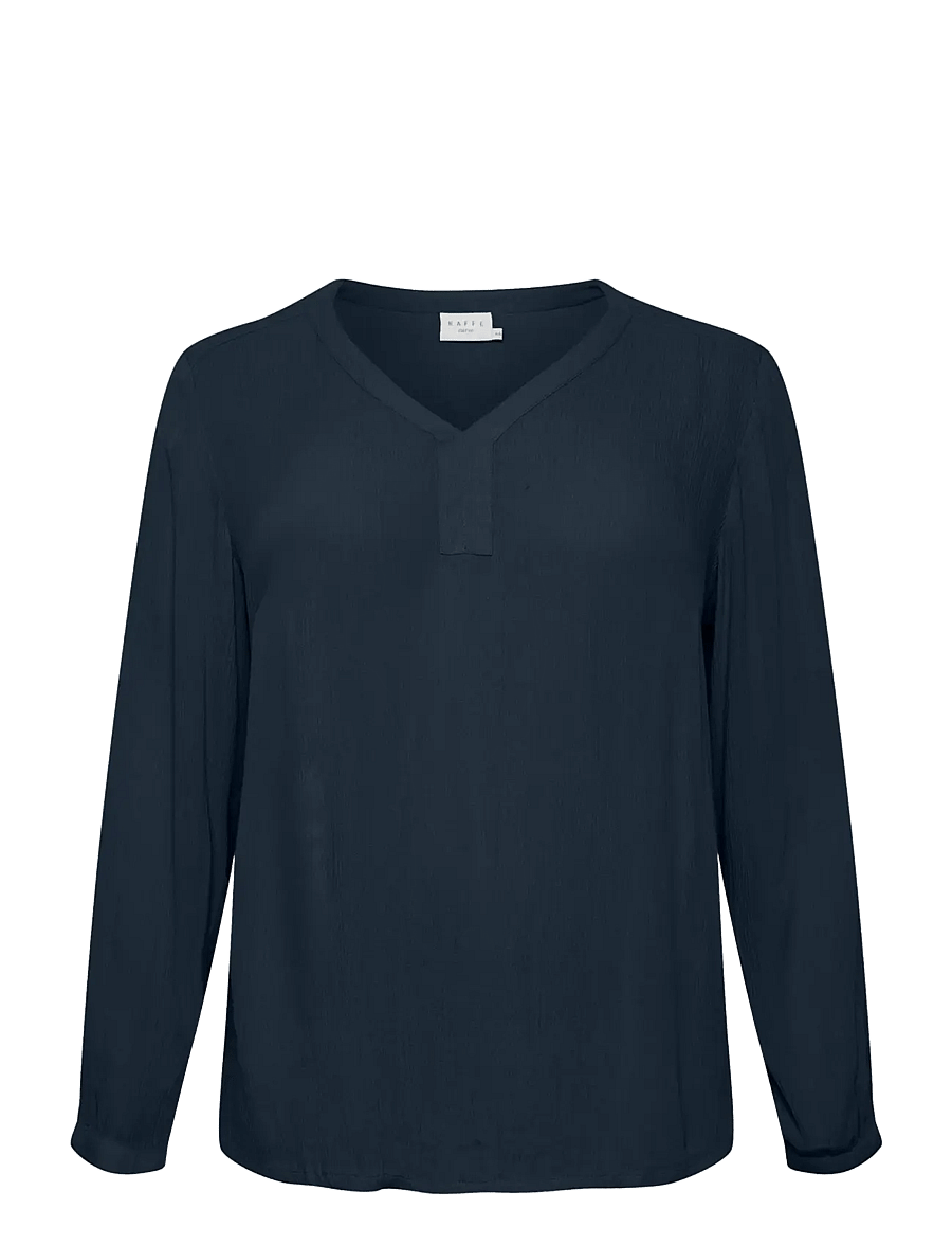 Kaffe Curve - KCami LS Blouse - pikkade varrukatega pluusid - midnight marine - 1