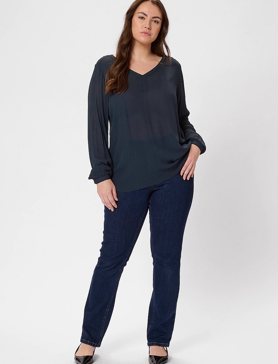 Kaffe Curve - KCami LS Blouse - pikkade varrukatega pluusid - midnight marine - 3