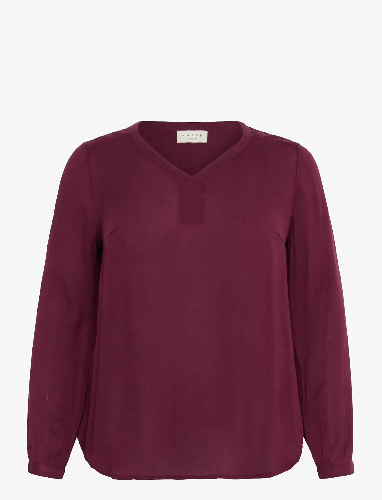 Kaffe Curve - KCami LS Blouse - långärmade blusar - windsor wine - 1