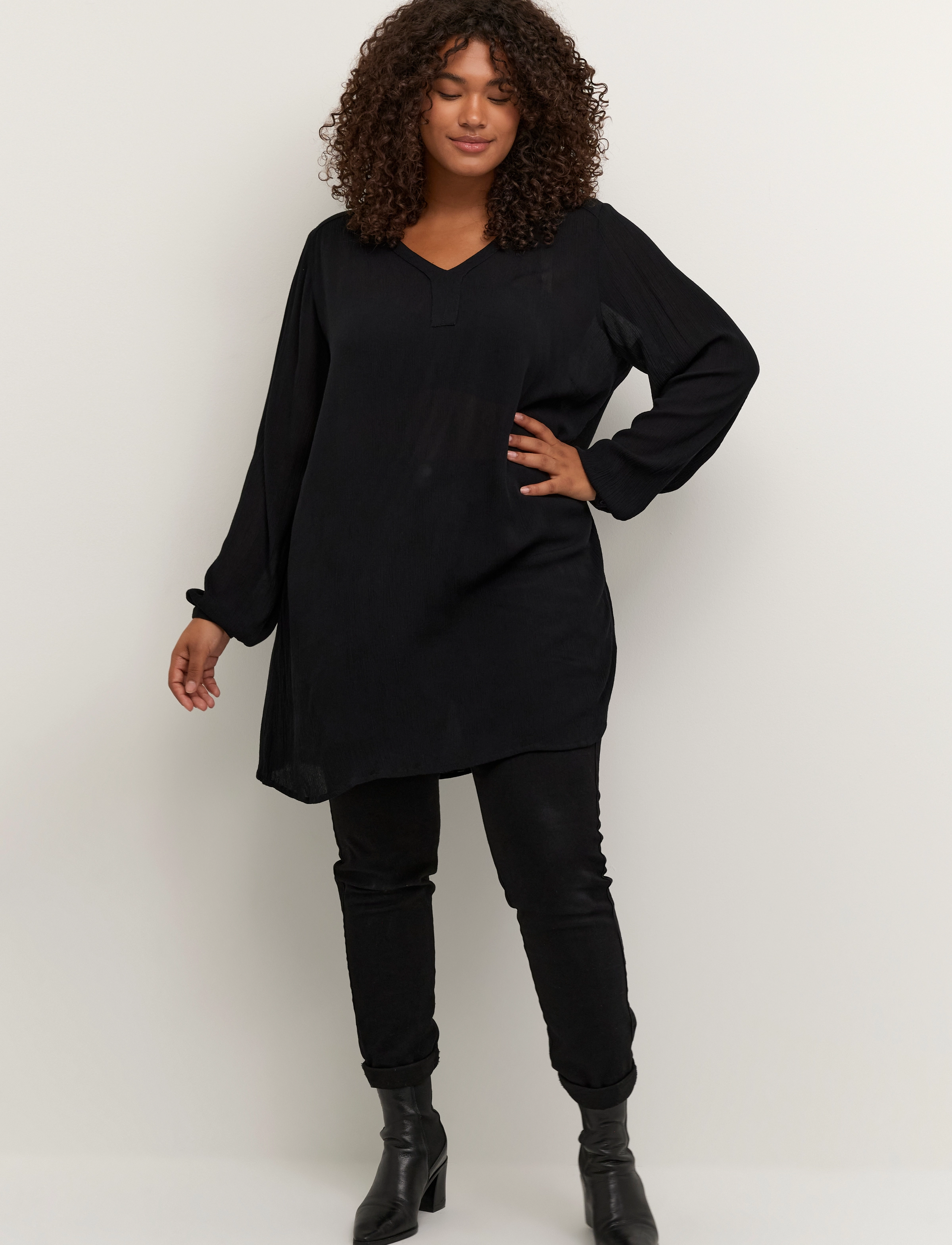 Kaffe Curve - KCami LS Tunic - madalaimad hinnad - black deep - 3