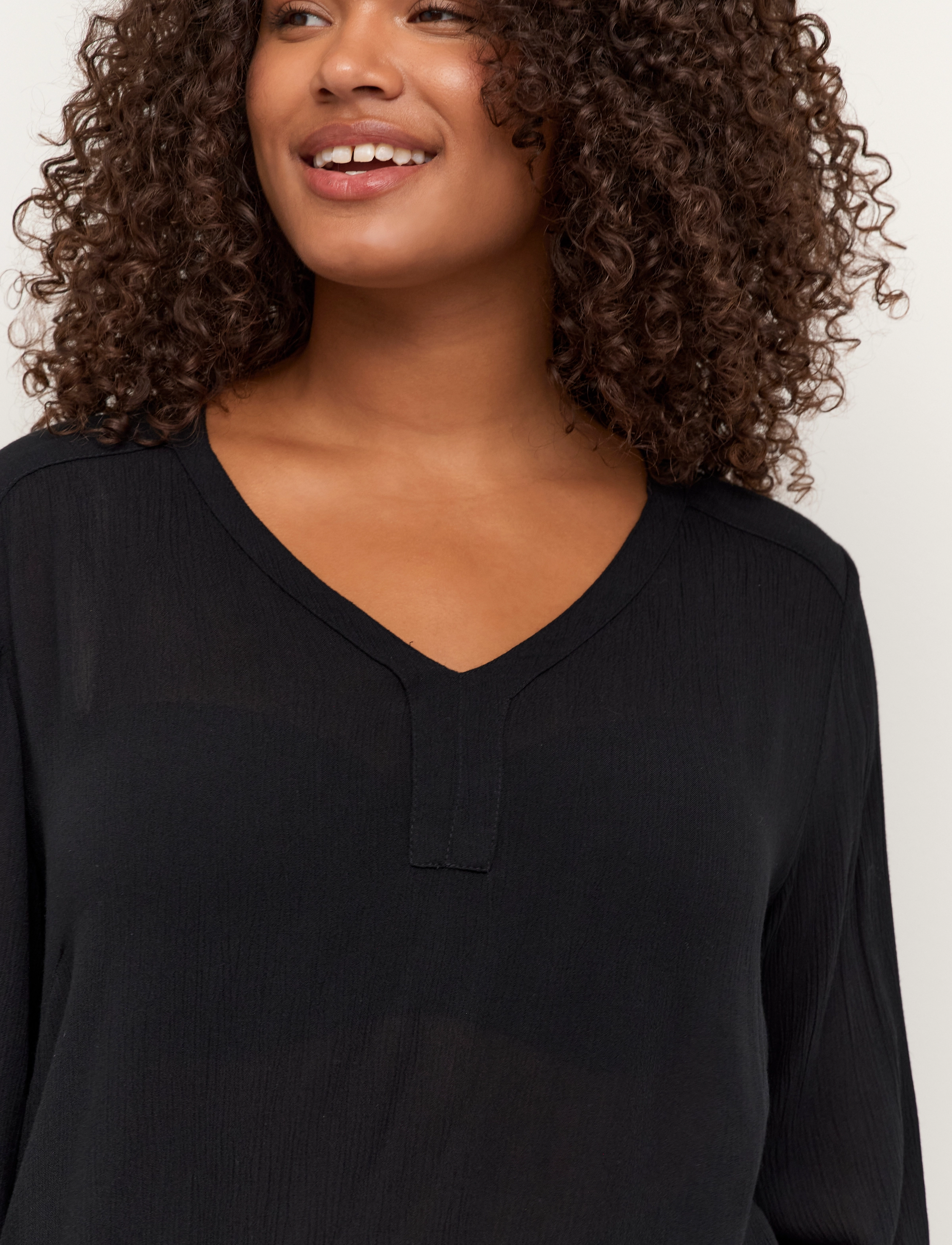 Kaffe Curve - KCami LS Tunic - madalaimad hinnad - black deep - 5