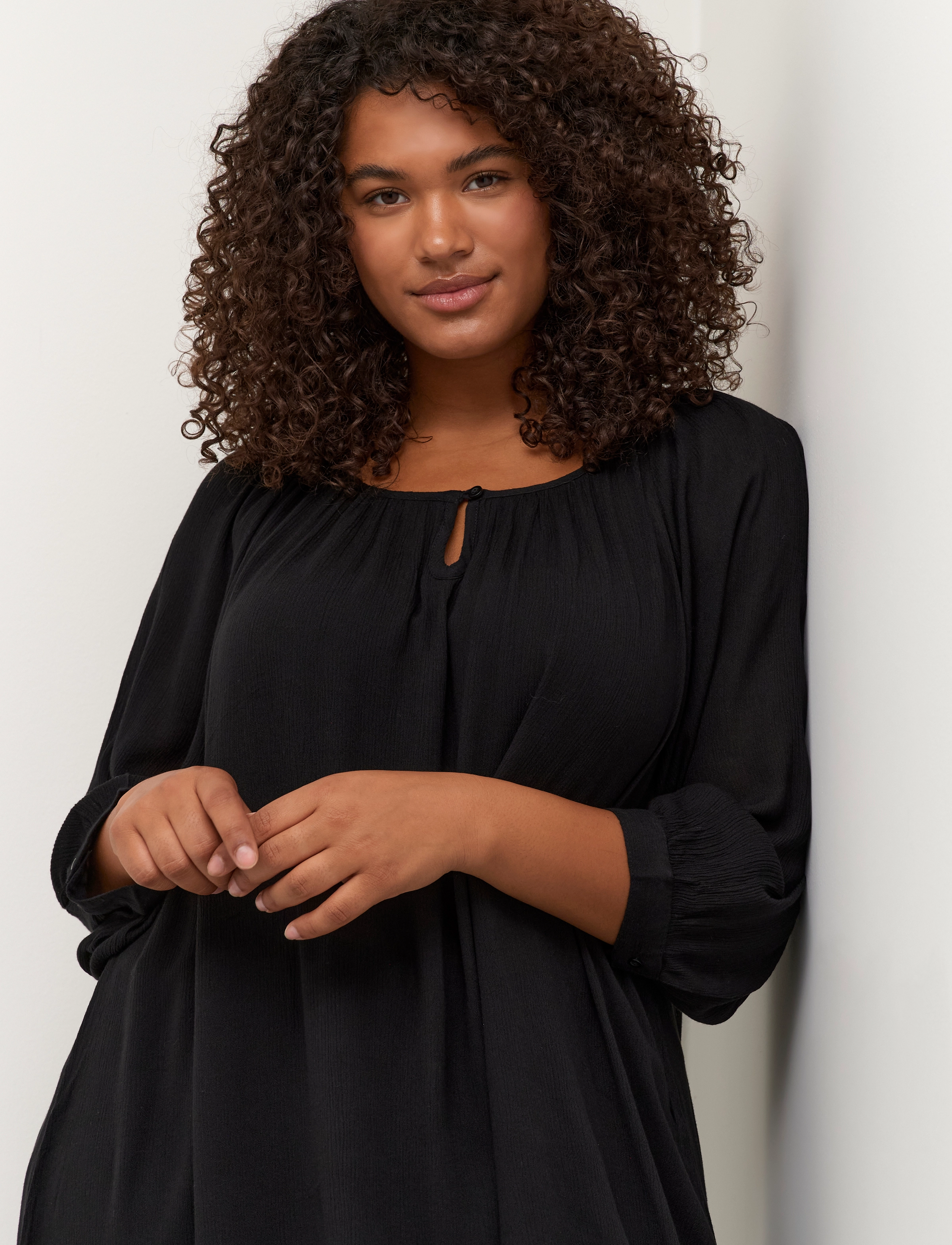Kaffe Curve - KCami 3/4 SL Tunic - madalaimad hinnad - black deep - 5