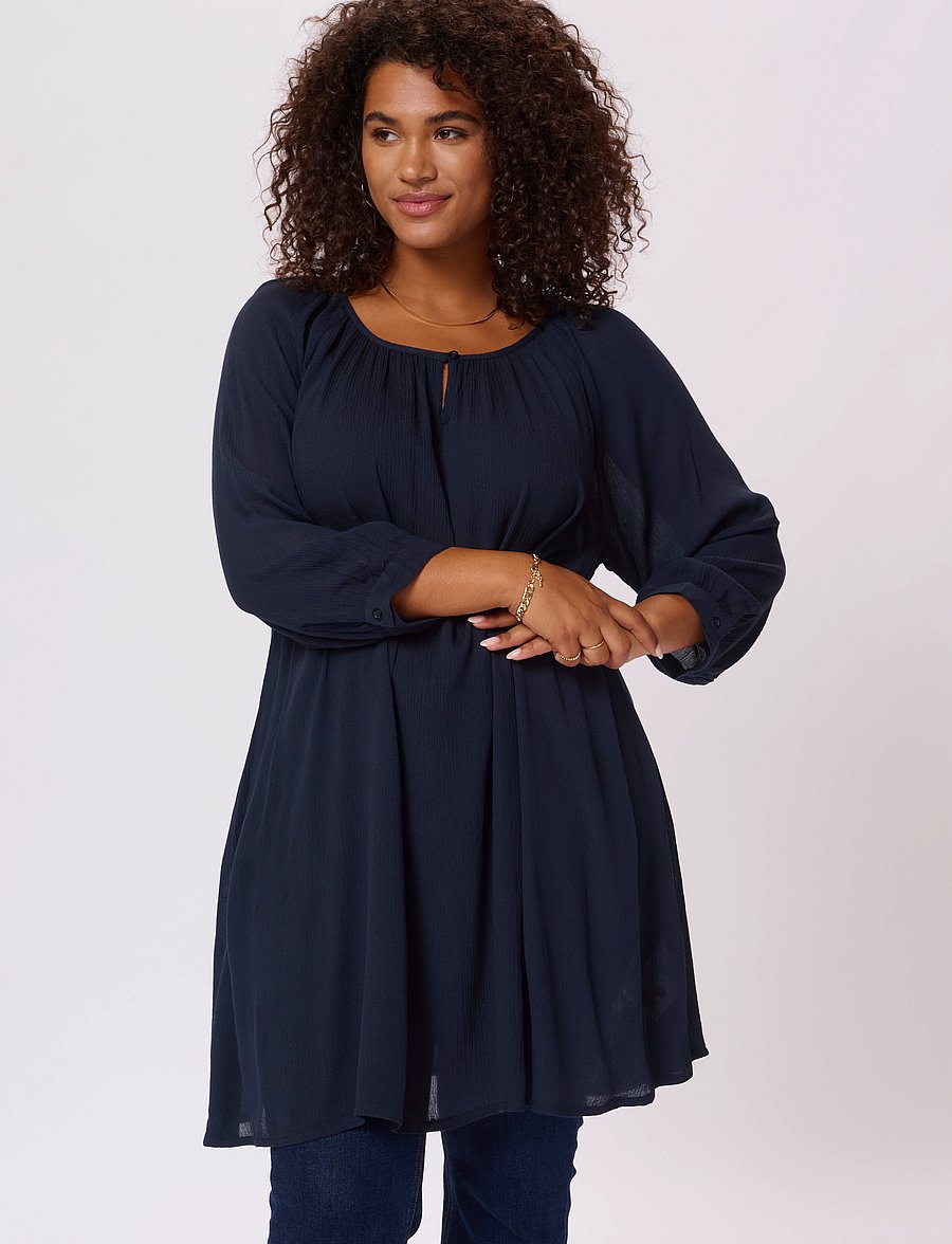 Kaffe Curve - KCami 3/4 SL Tunic - tuniken - midnight marine - 0