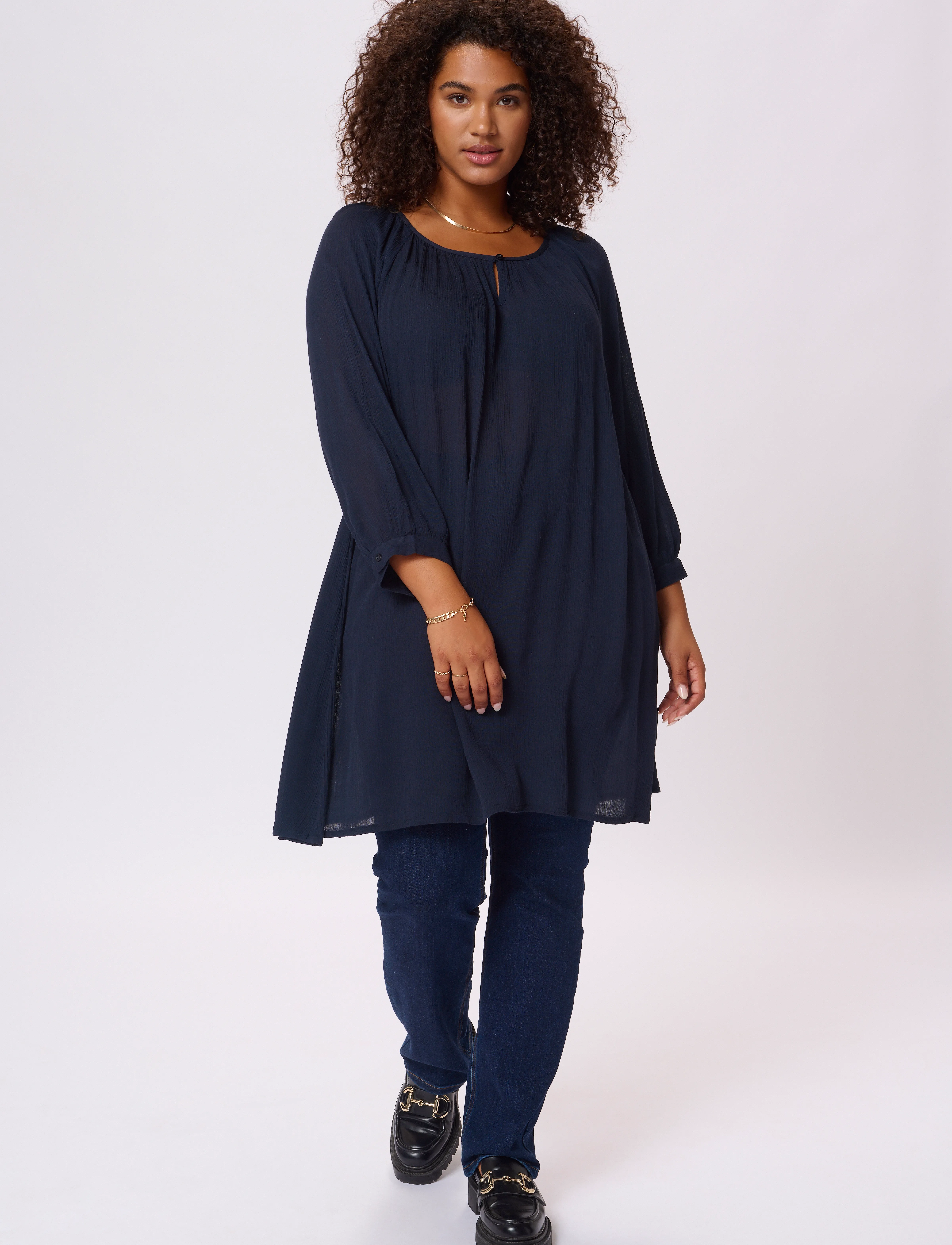 Kaffe Curve - KCami 3/4 SL Tunic - tunikaer - midnight marine - 3