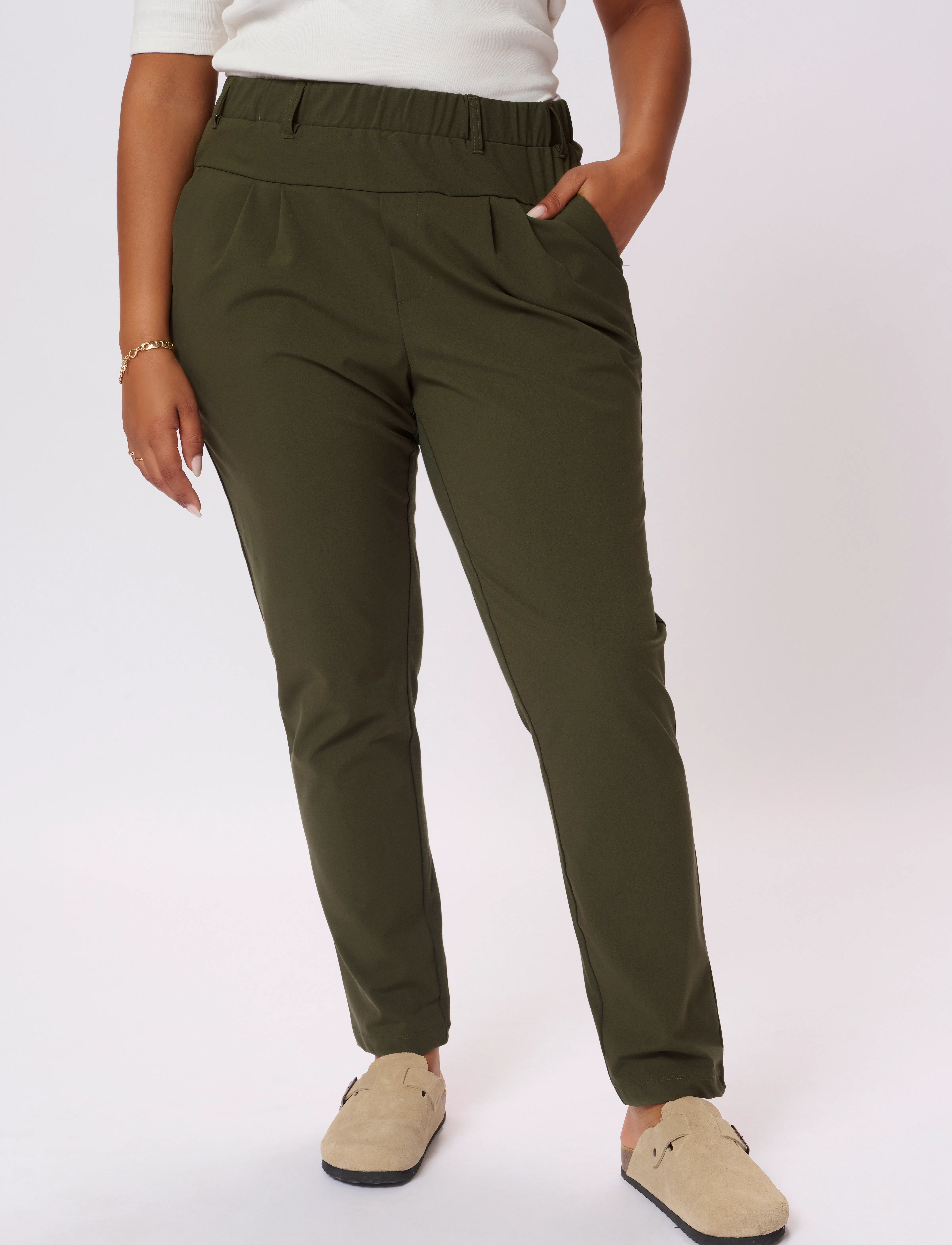 Kaffe Curve Kcjia Pants, 44, Trousers, Grün - Slim Fit Frauen