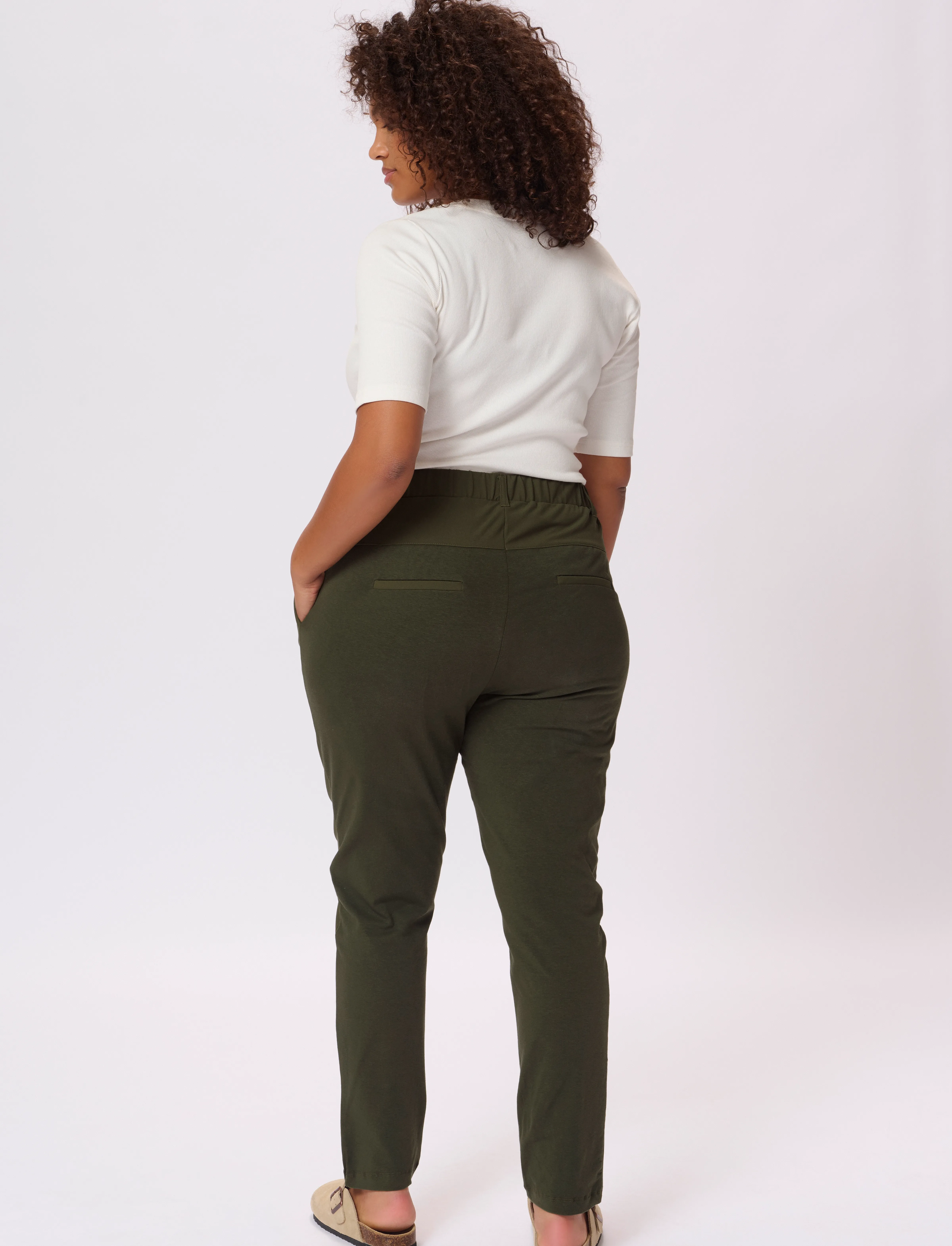Kaffe Curve - KCjia Pants - slim fit hosen - grape leaf - 3