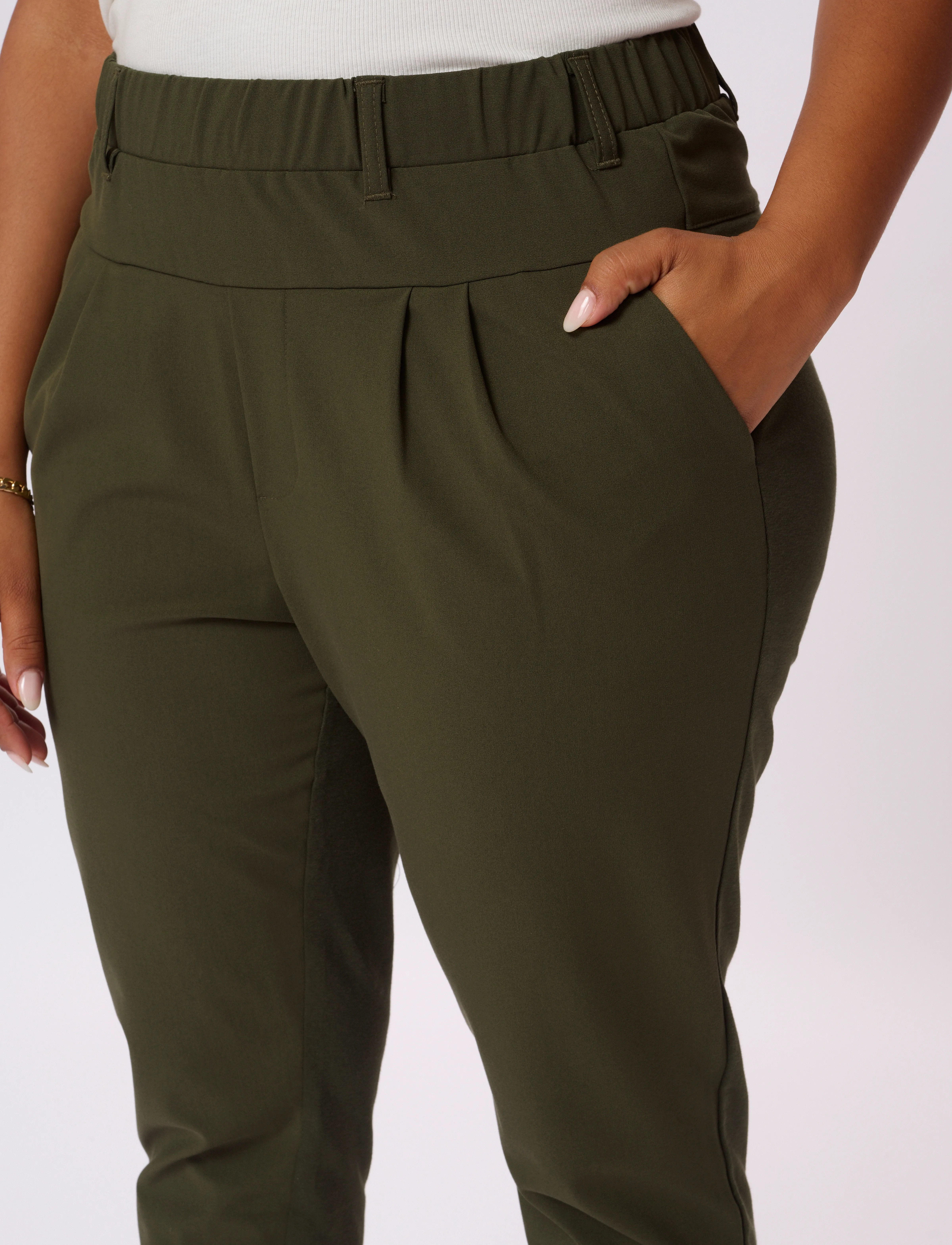 Kaffe Curve - KCjia Pants - slim fit hosen - grape leaf - 5