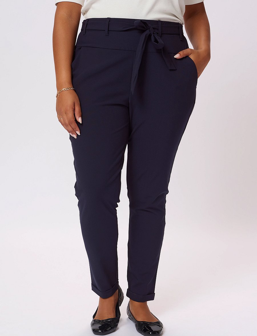 Kaffe Curve - KCjia Belt Pants - slim fit bukser - midnight marine - 0