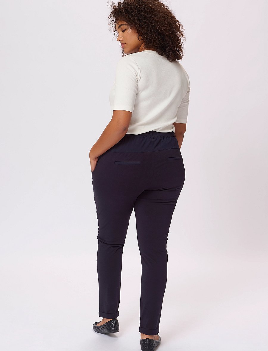 Kaffe Curve - KCjia Belt Pants - slim fit bukser - midnight marine - 4