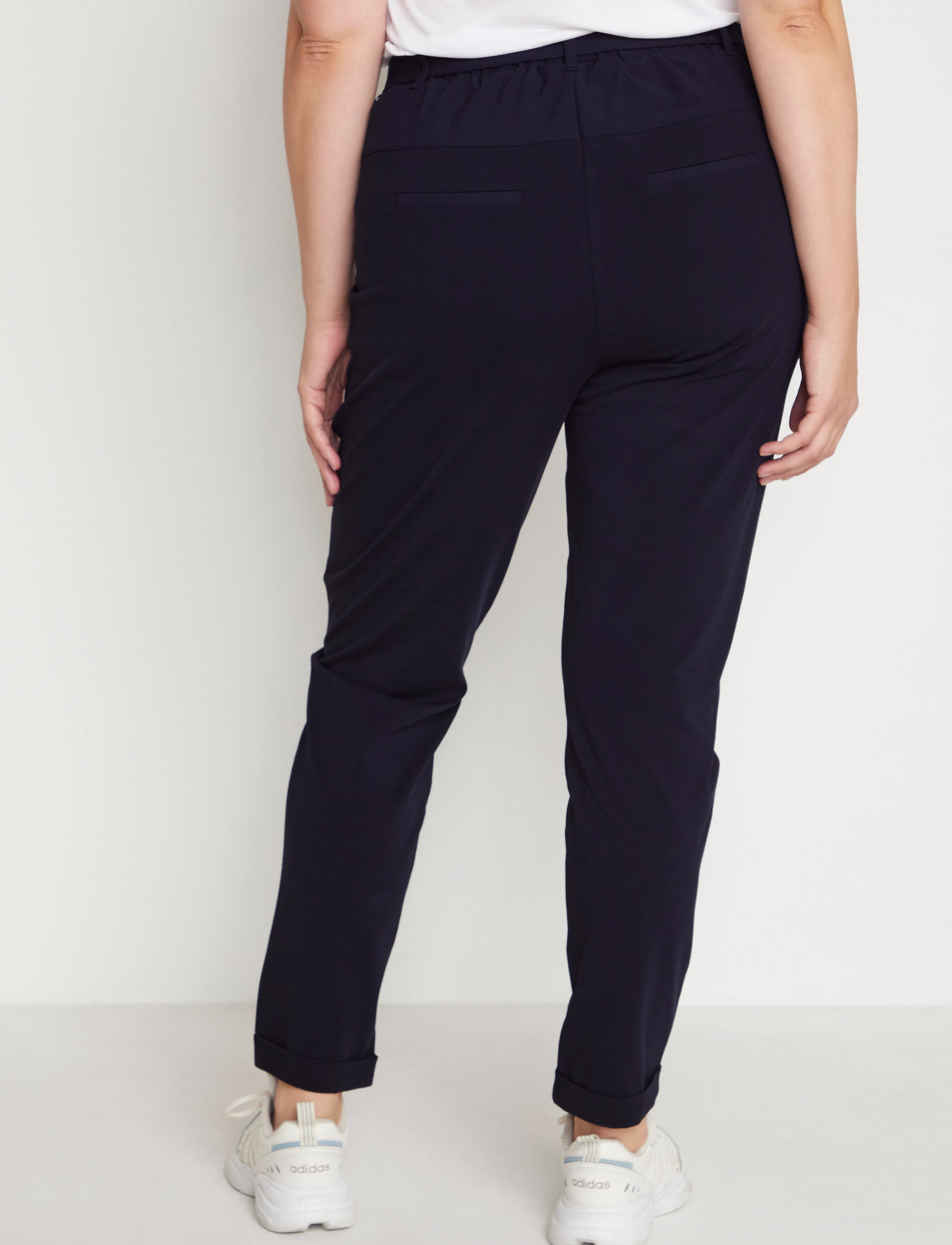 Kaffe Curve - KCjia Belt Pants - slim fit trousers - midnight marine - 5
