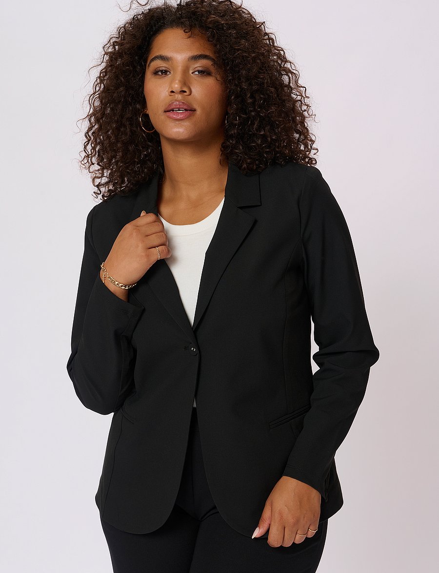 Kaffe Curve - KCjia Blazer - single breasted blazers - black deep - 0