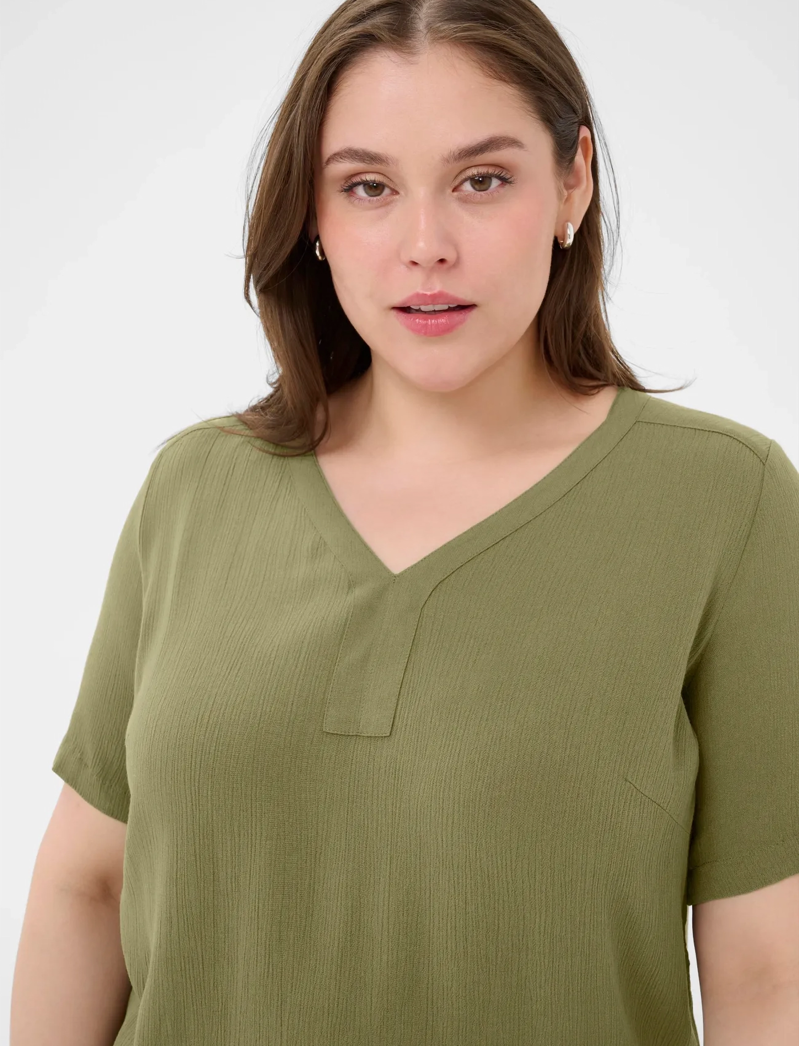 Kaffe Curve - KCami SS Blouse - blouses korte mouwen - dusky green - 5