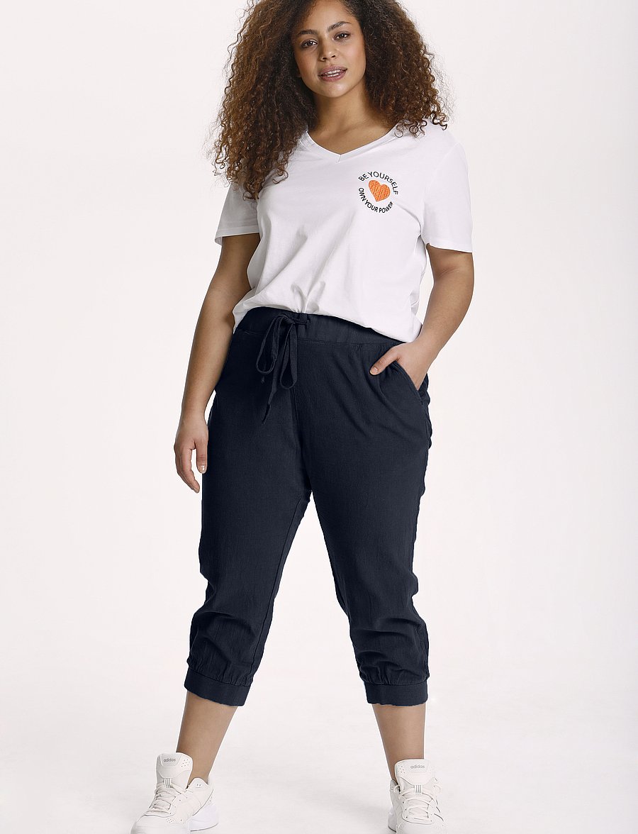 Kaffe Curve - KCnana Capri Pants - capri byxor - midnight marine - 0