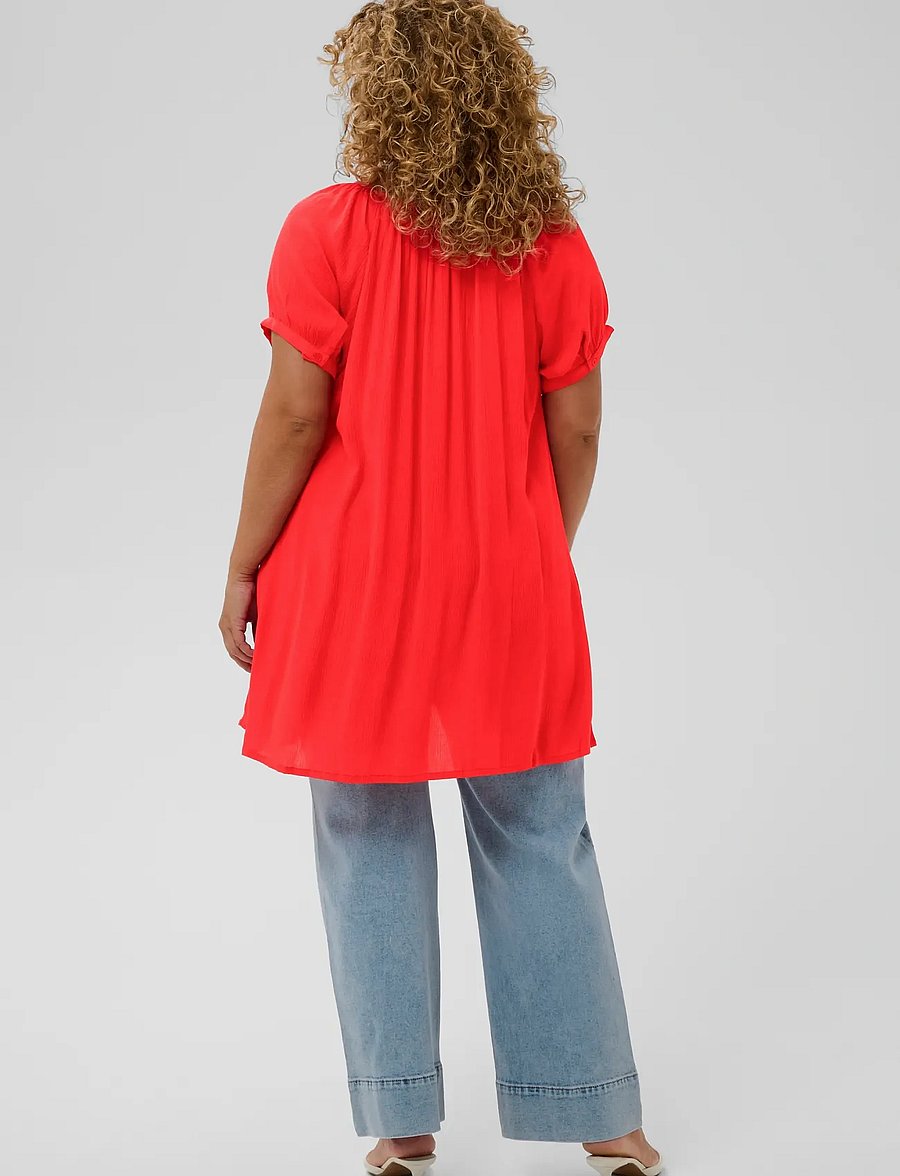 Kaffe Curve - KCami SS Tunic - tunics - poppy red - 4